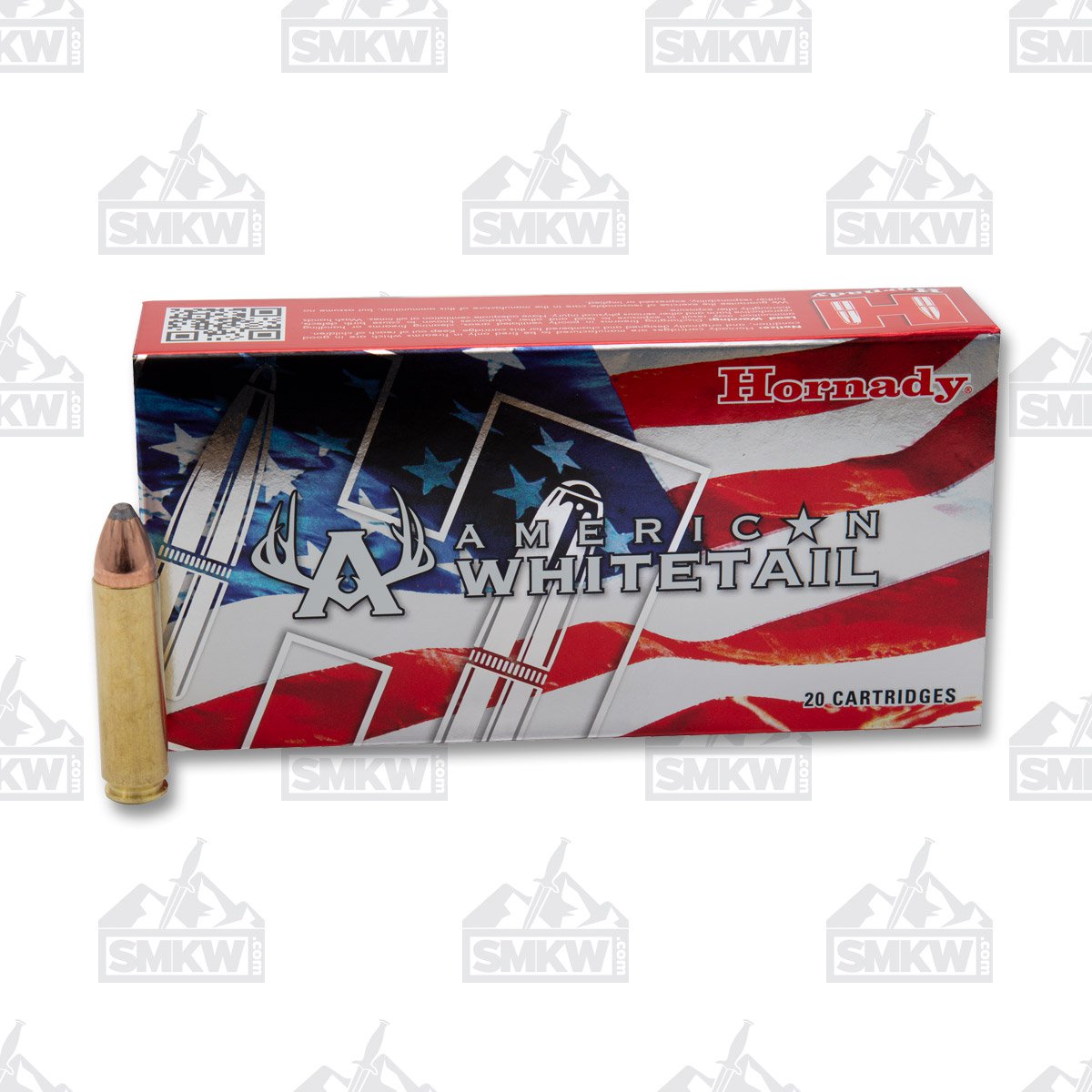 Hornady American Whitetail 450 Bushmaster Ammunition 245 Grain Brass 20 Rounds Interlock SP 82242 View 1