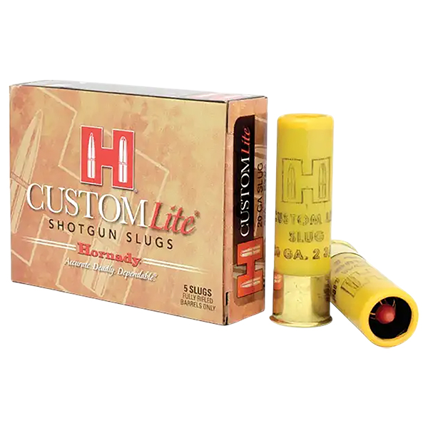 Hornady Custom Lite 20 Gauge 5 Rounds Plastic 2.75in 250 Grain FTX Sabot Slug 86233 View 1