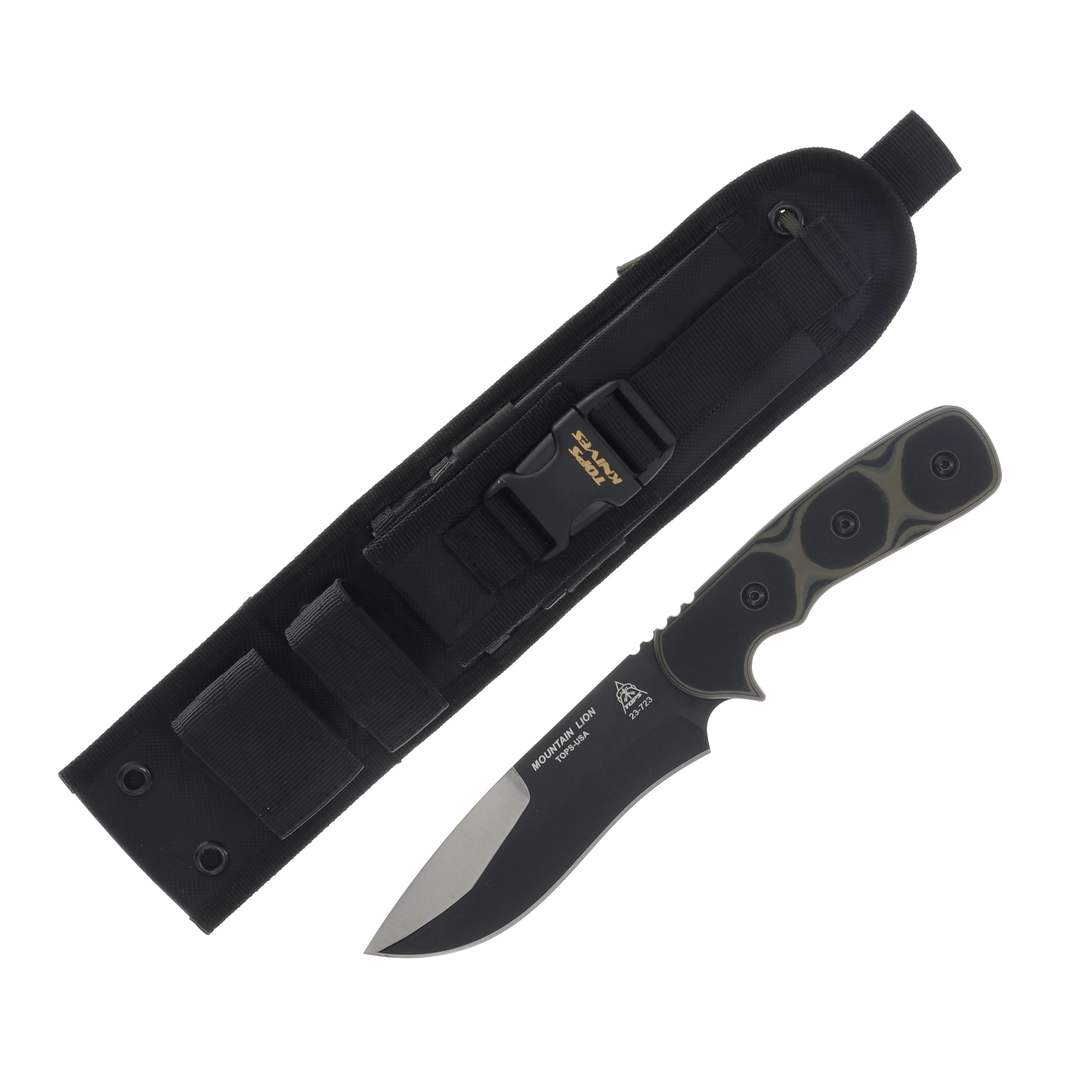 TOPS Mountain Lion Fixed Blade Green G10 5.50in Plain Edge TPMTLN01 View 1