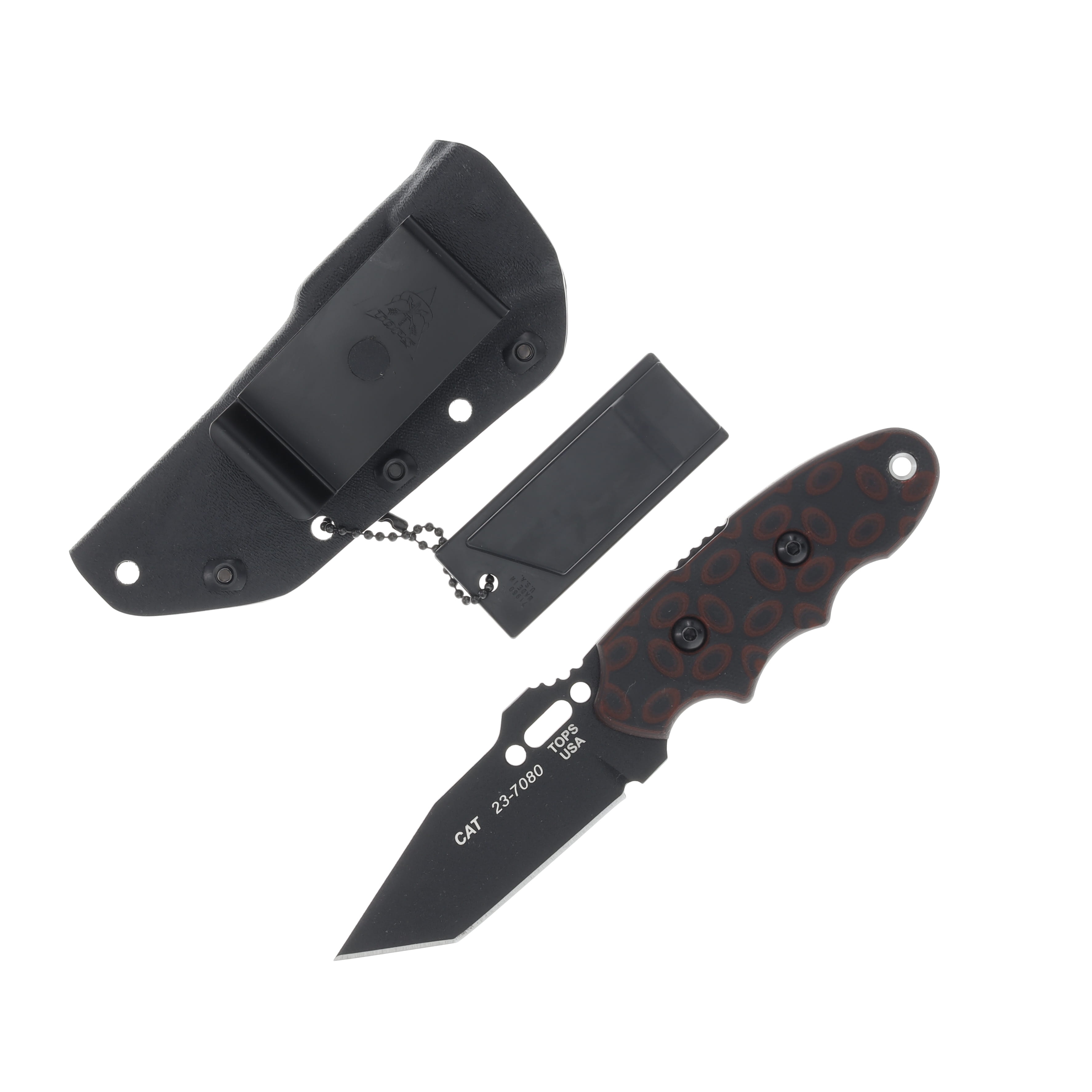 TOPS CAT 203T-02 Rocky Mountain Bullseye G10 3.25in Tanto Fixed Blade Knife TP203T02 View 2
