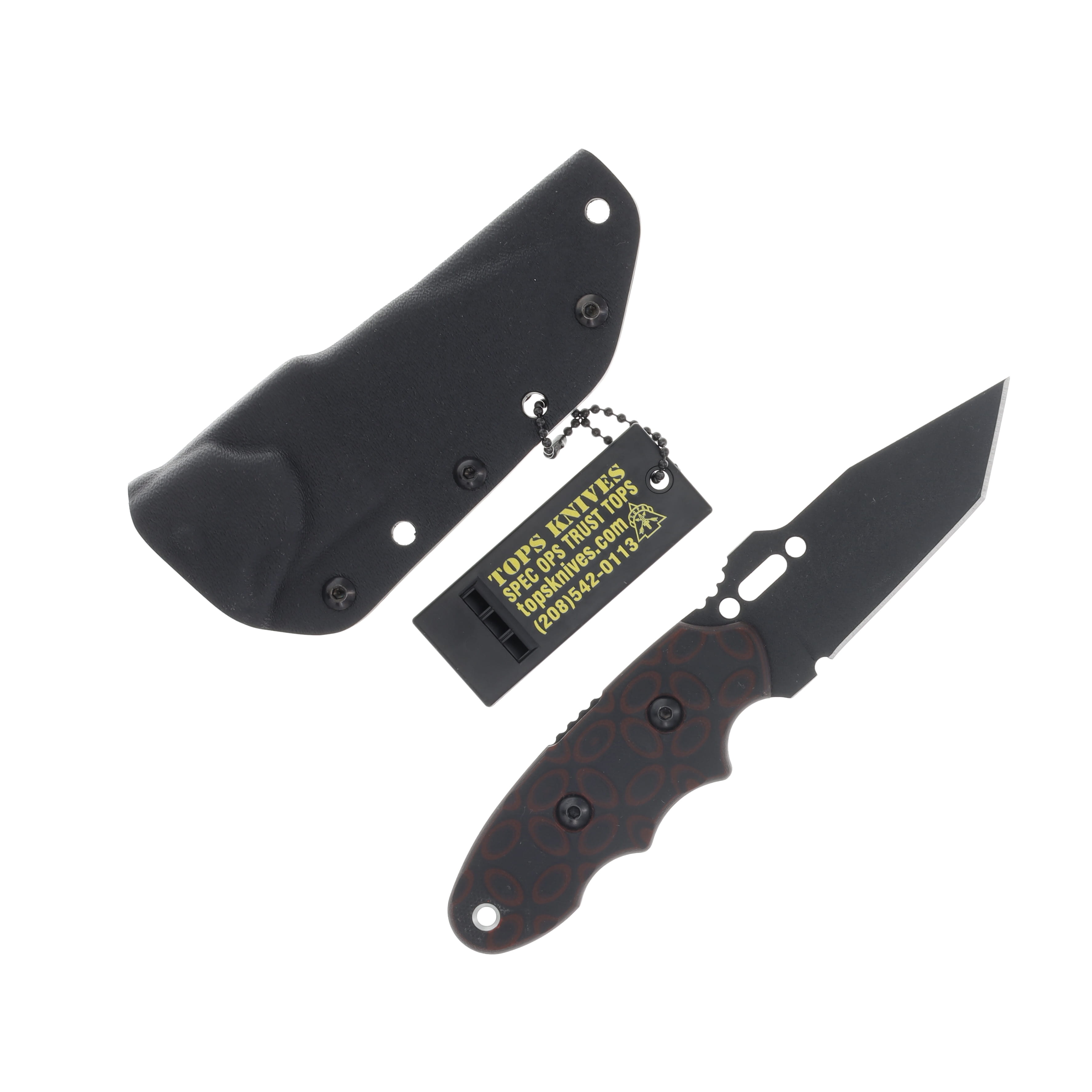 TOPS CAT 203T-02 Rocky Mountain Bullseye G10 3.25in Tanto Fixed Blade Knife TP203T02 View 1