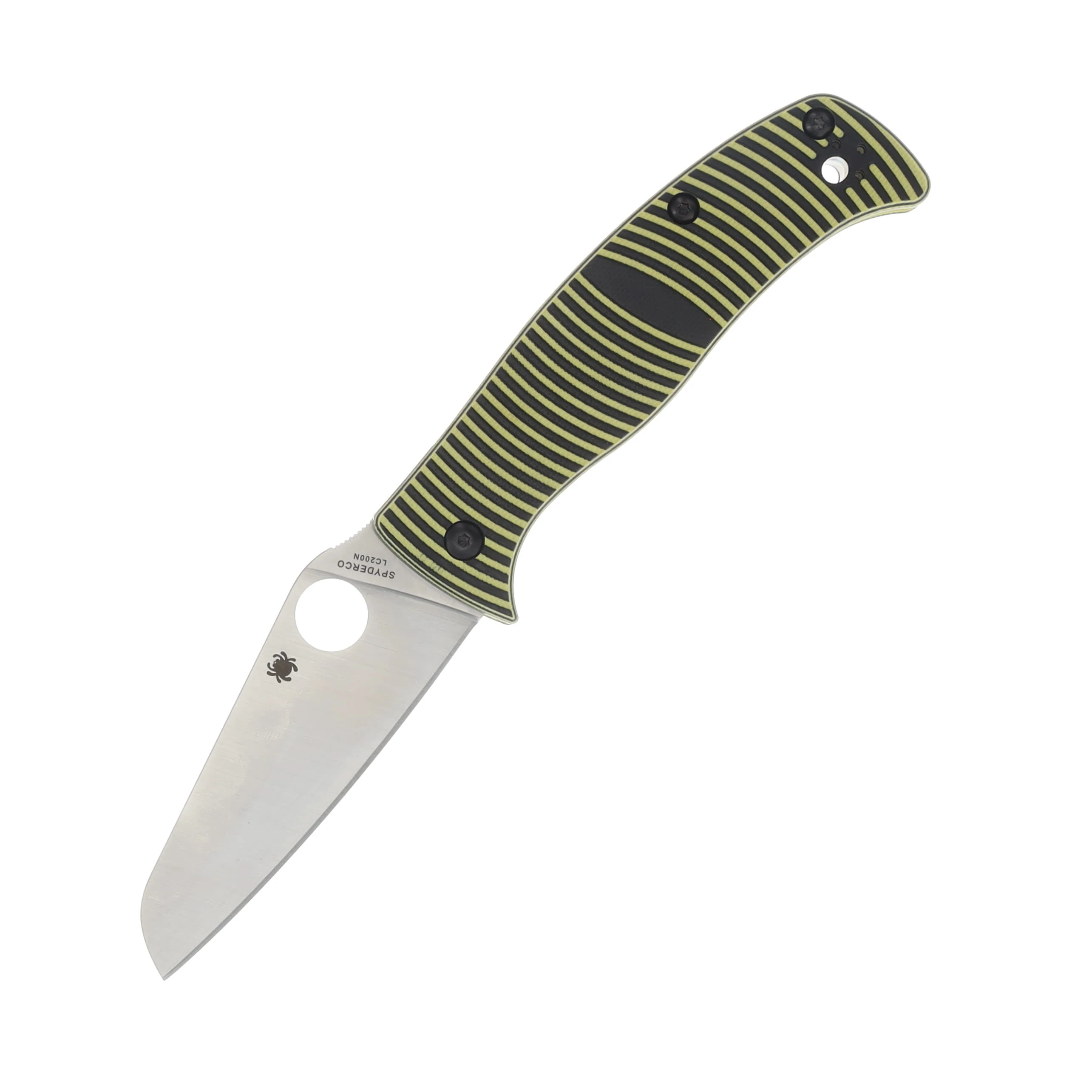 Spyderco Caribbean Yellow and Black 3.7 Inch Plain Satin Sheepsfoot SPC217GPSF View 1