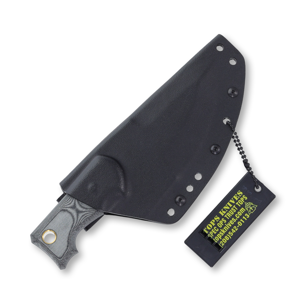 TOPS Knives M1 Midget 3.75in Black Plain Spear Point Fixed Blade TPM1MGT01 View 4