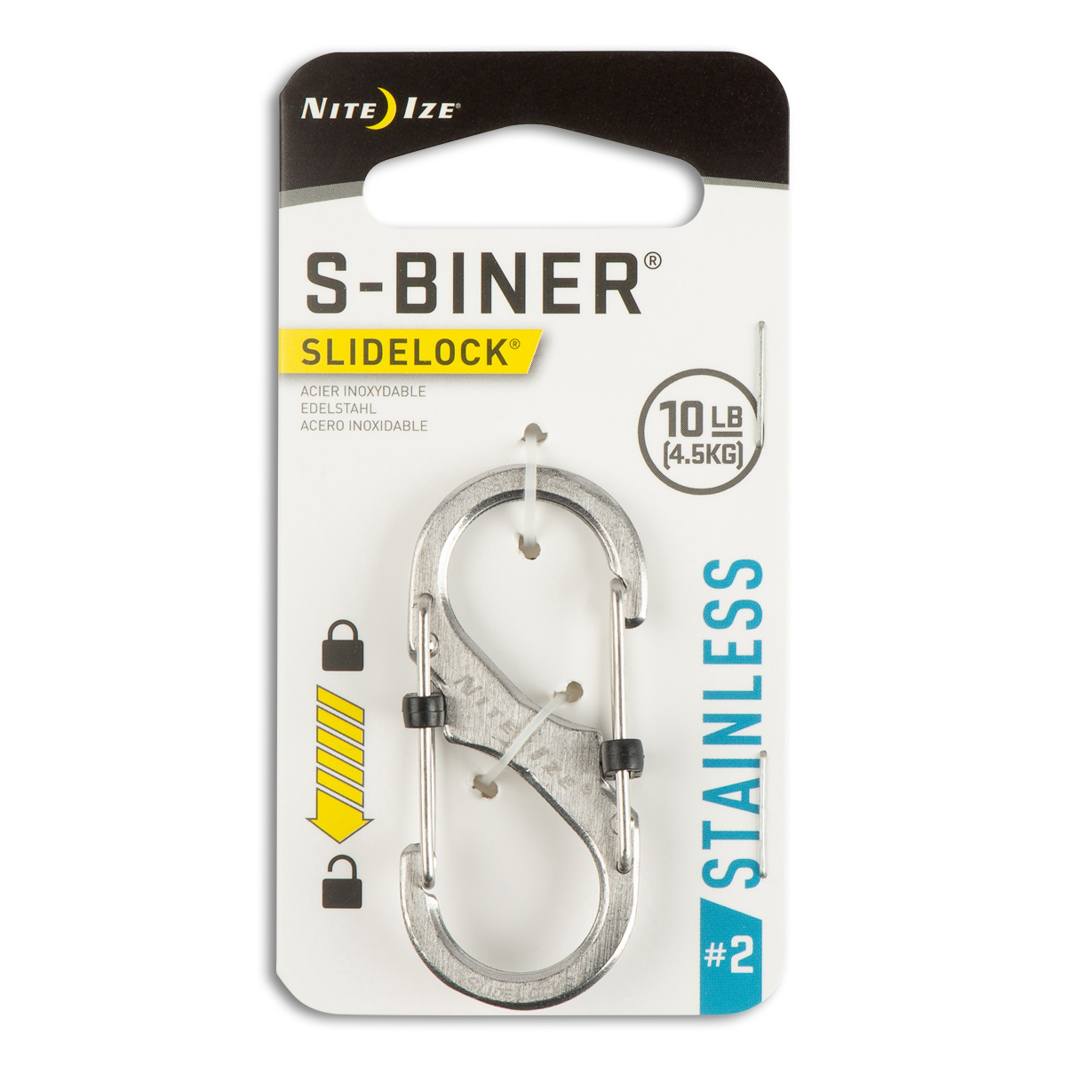Nite Ize S-Biner SlideLock #2 | Stainless Steel | Locking Dual Carabiner NI02670 View 4