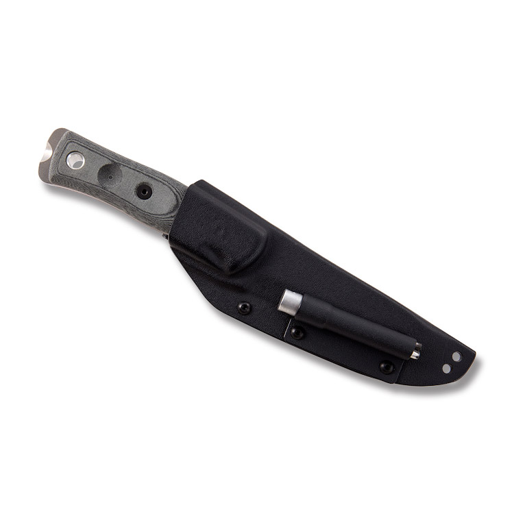 TOPS Brothers of Bushcraft Fieldcraft Fixed Blade Knife  Tumbled 1095 Drop Point/Black Canvas Micarta TPBROSTBF02 View 2