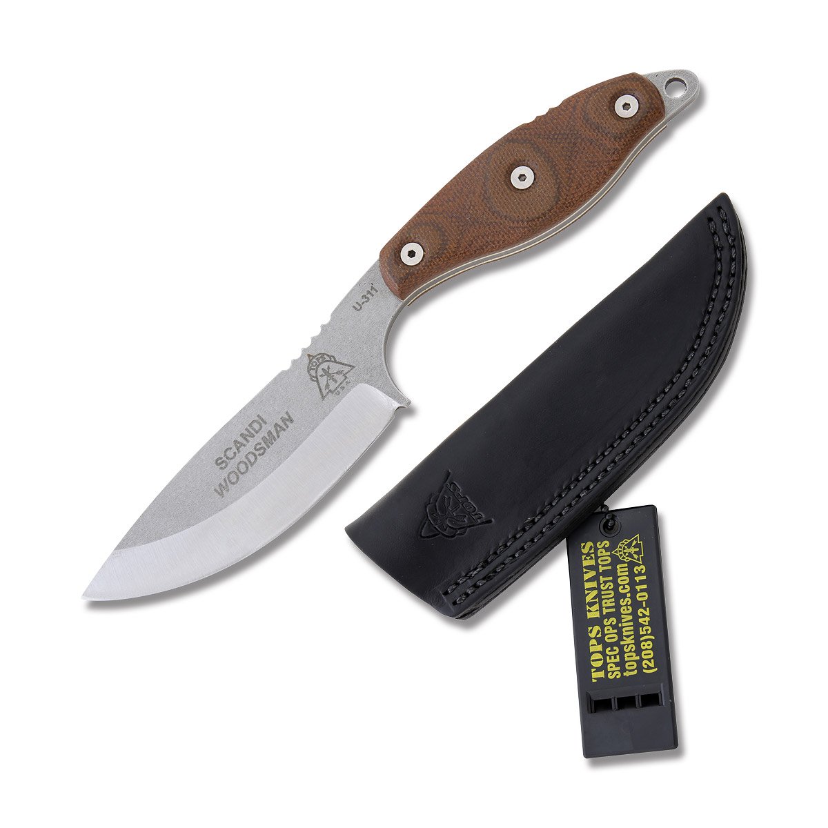 TOPS Scandi Woodsman Fixed Blade Knife TPSWOOD35 View 1