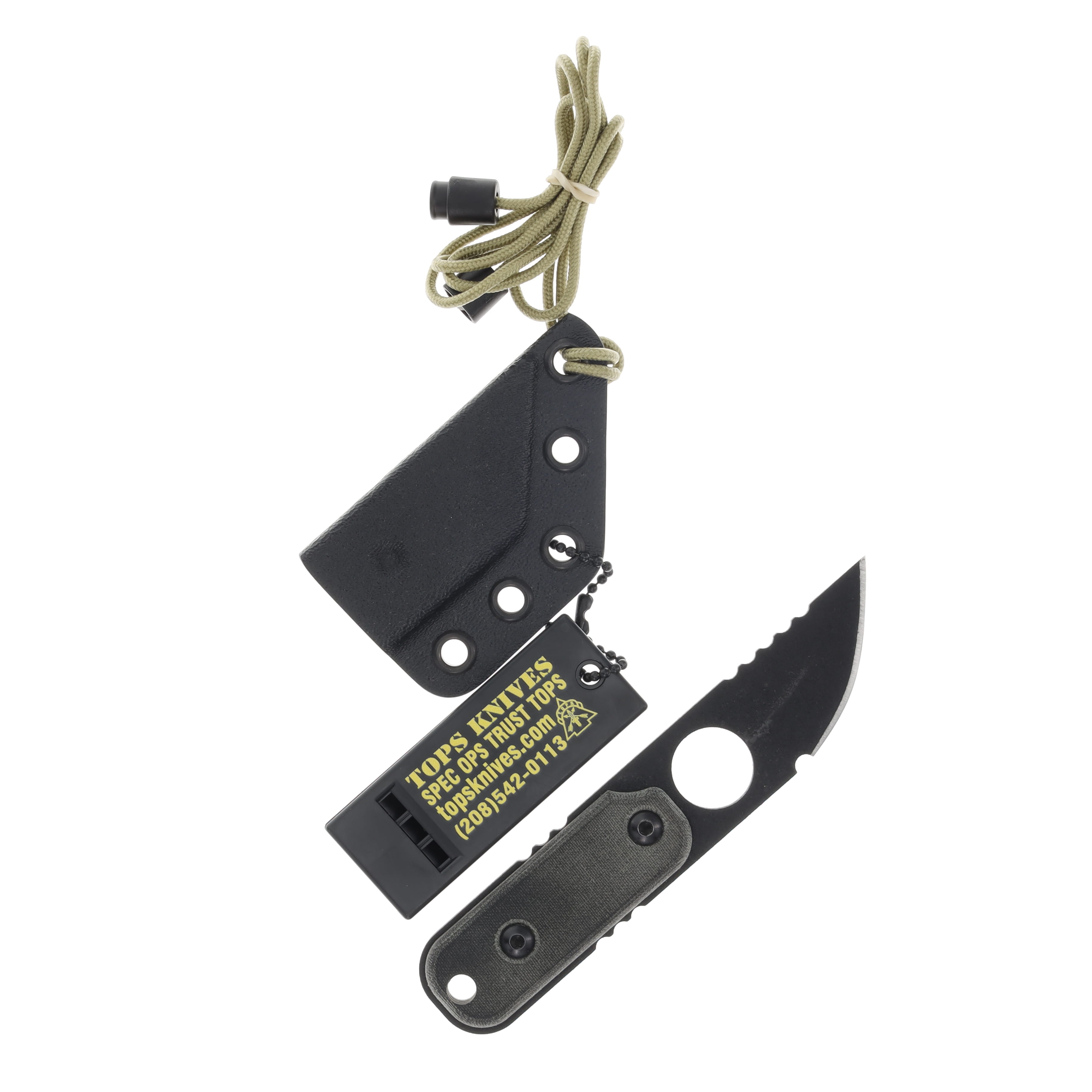 TOPS Knives ALRTXL 05 Fixed Blade Neck Knife 2.75in Hunters Point TPALRTXL05 View 1