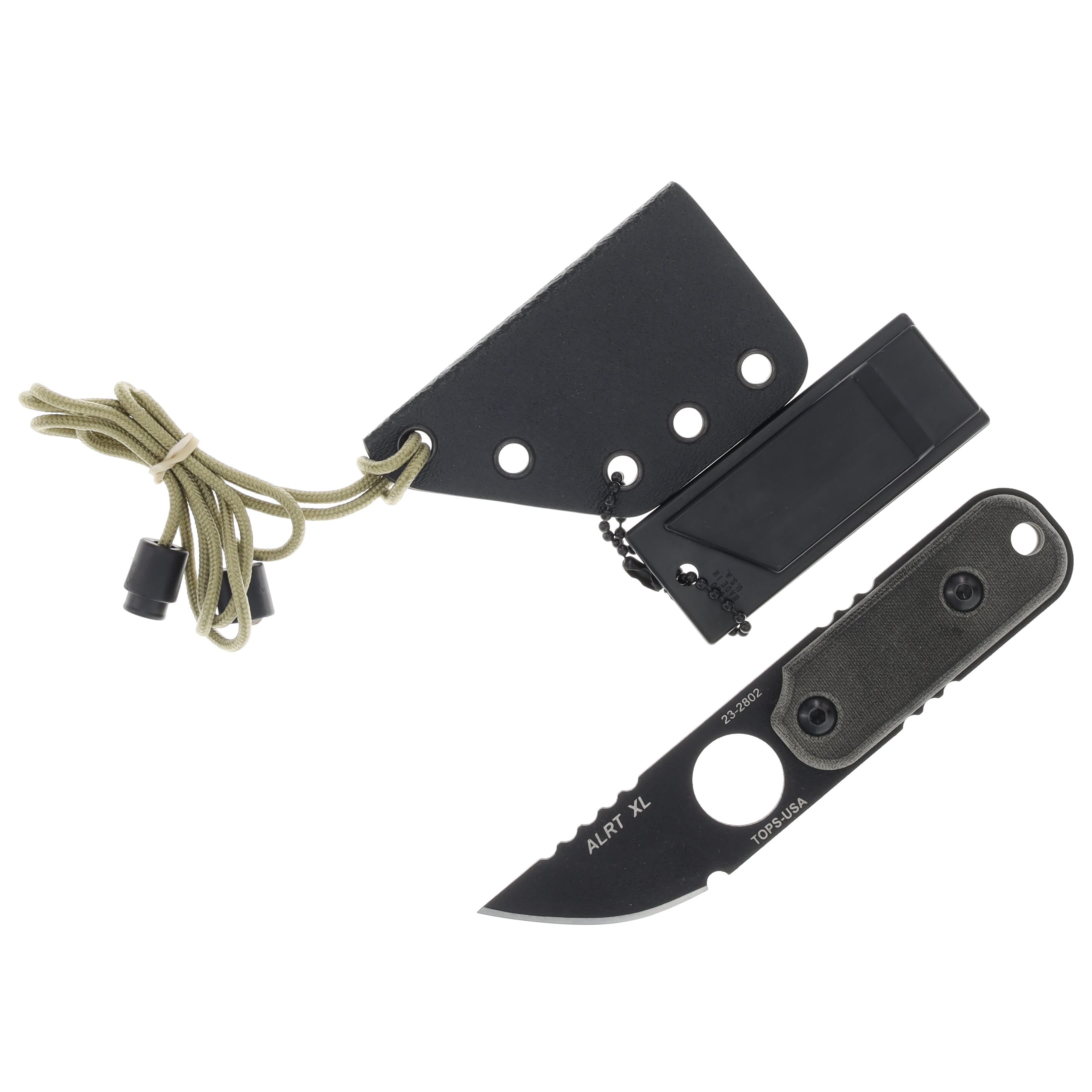 TOPS Knives ALRTXL 05 Fixed Blade Neck Knife 2.75in Hunters Point TPALRTXL05 View 2