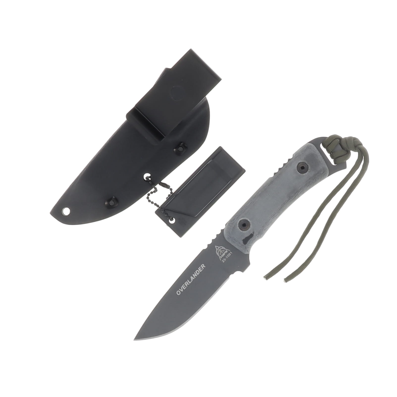 TOPS Overlander Fixed Blade Knife 4in Plain Tactical Gray Drop Point TPOV77 View 2