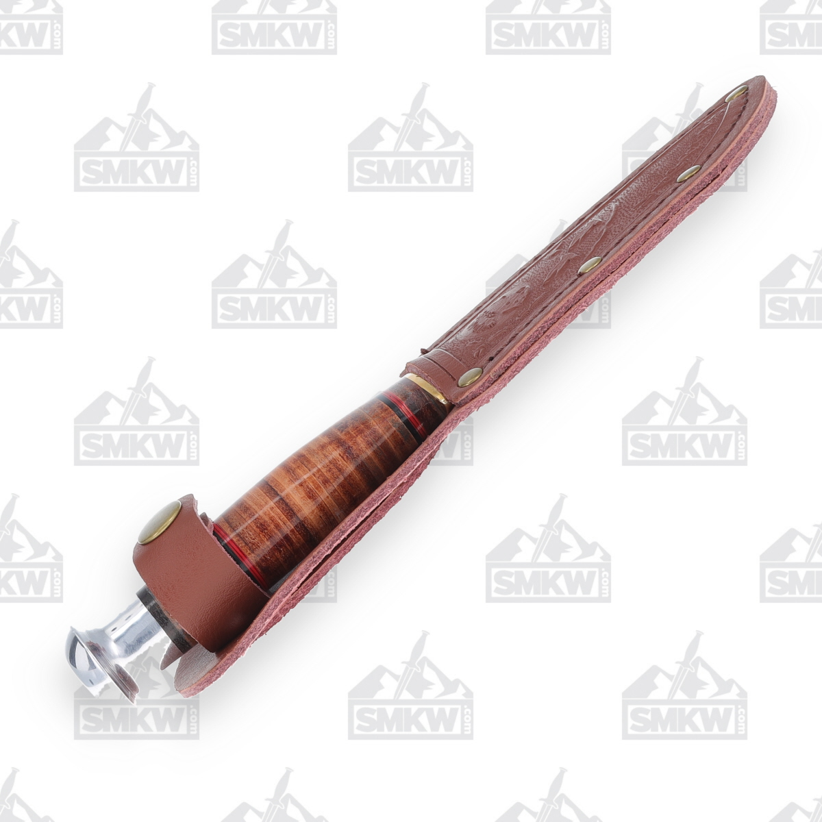 Marbles MR302 Hunter 3.87in Clip Point Fixed Blade Stacked Leather MR302 View 7