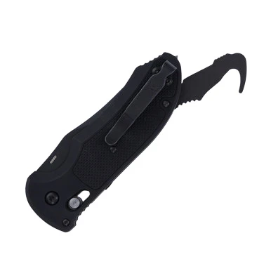 Benchmade Auto Triage Knife 3.58in Black DLC Partially Serrated View 5