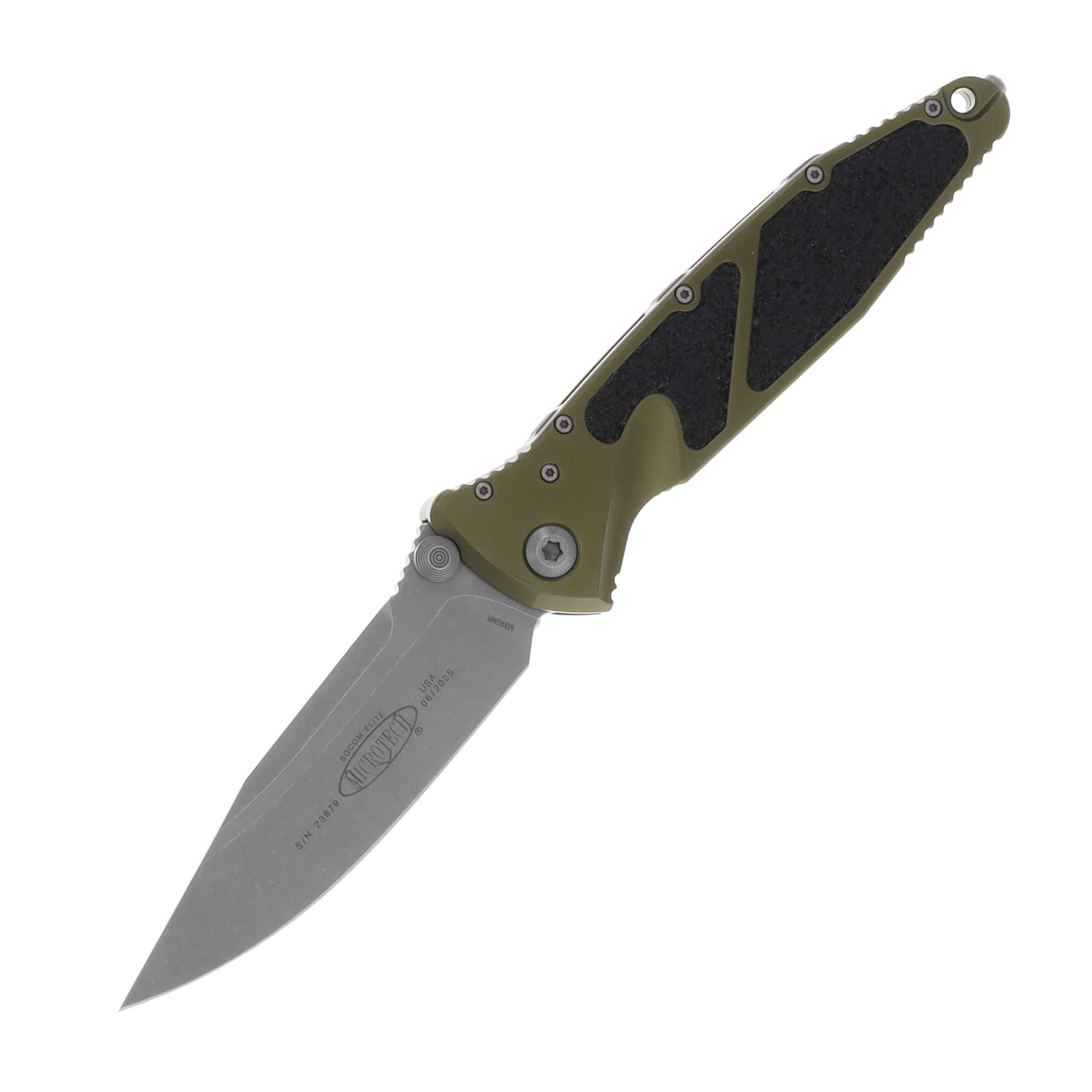 Microtech SOCOM Elite CTS-204P Steel Blade Green Aluminum Handle MT16010APO View 1