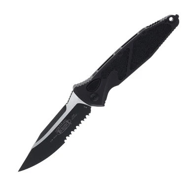 Microtech SOCOM Elite OTS Auto S/E Black  Partially Serrated Tactical Black AUMT160A2T View 1
