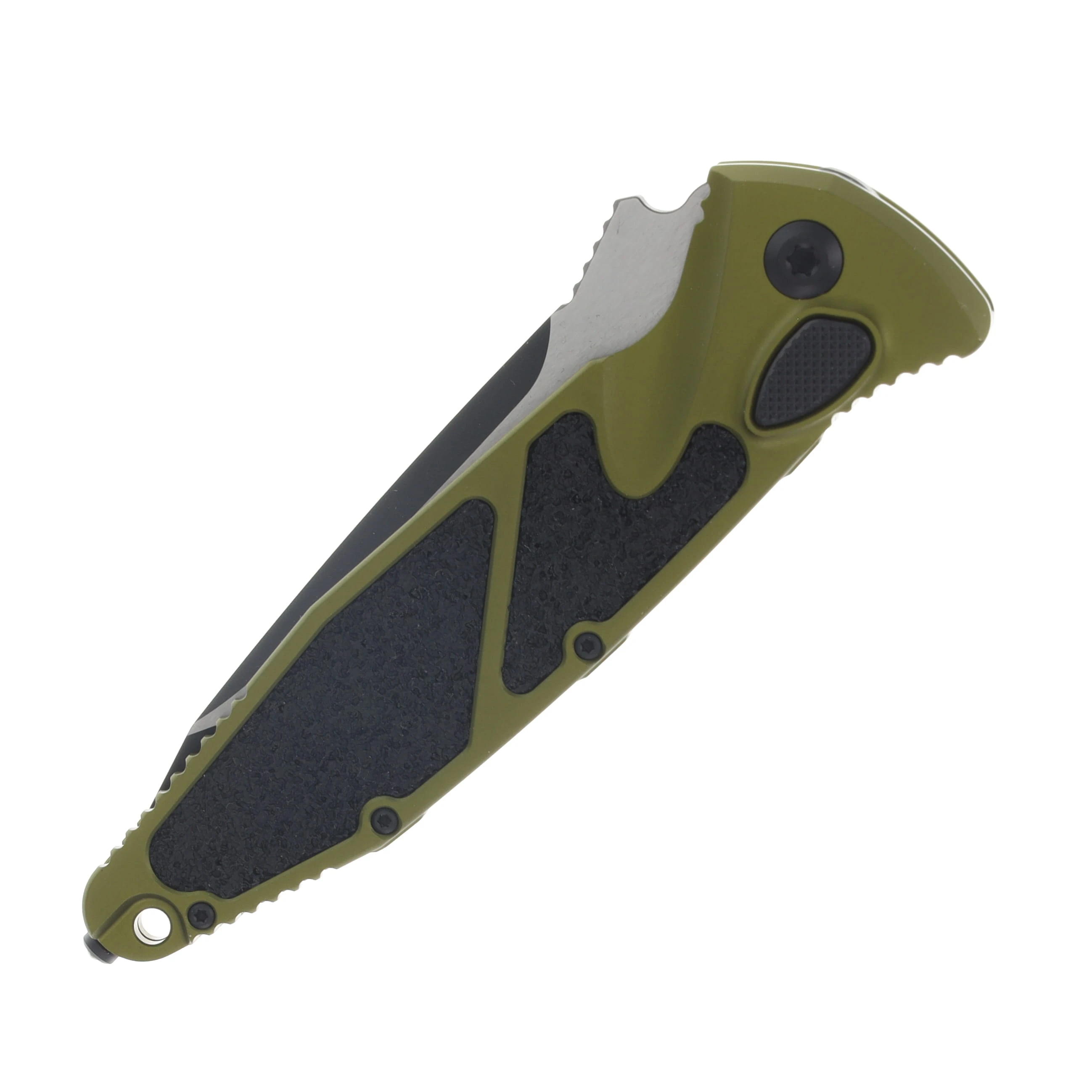 Microtech SOCOM Elite Automatic Knife DLC Tanto/OD Green Aluminum AUMT161A1OD View 4