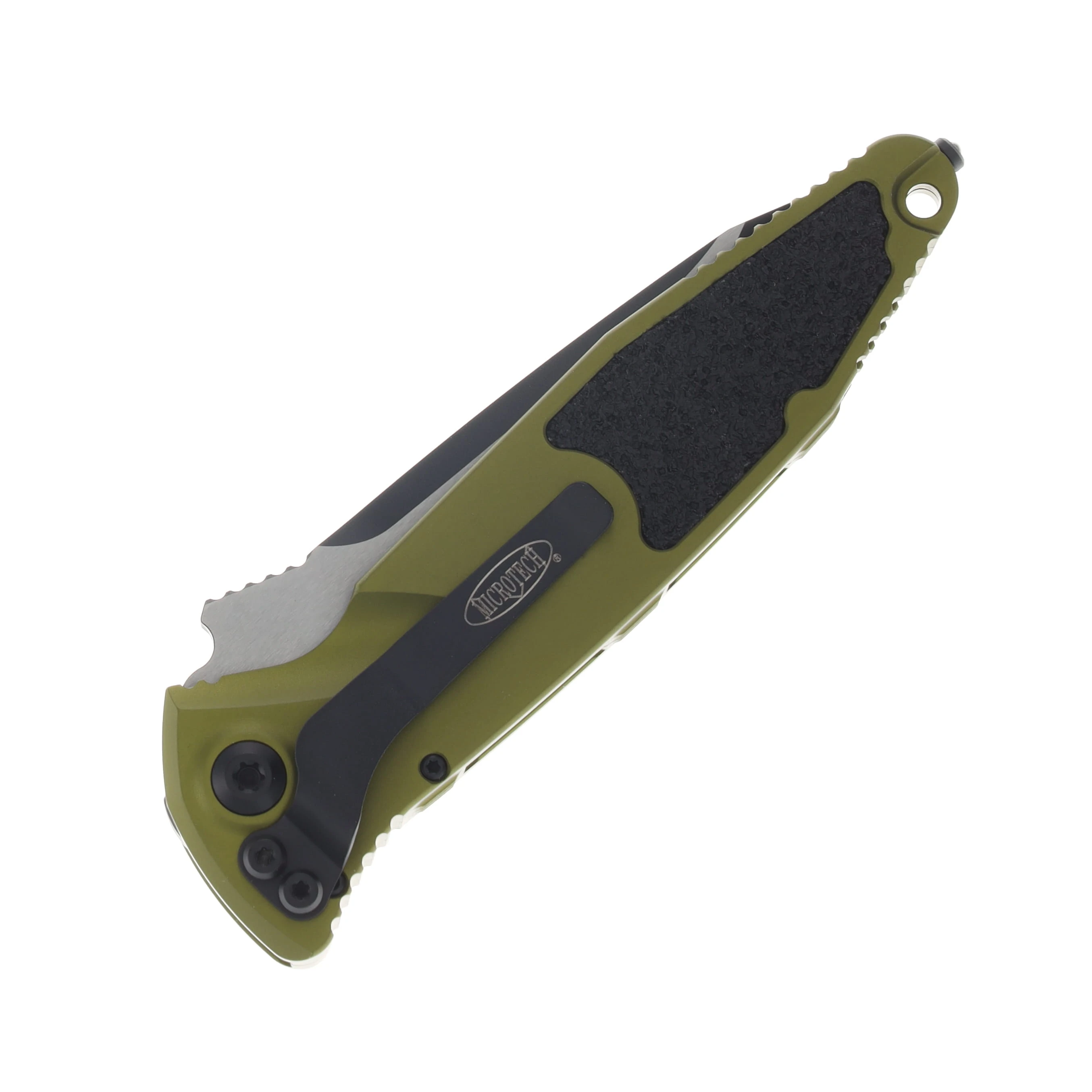 Microtech SOCOM Elite Automatic Knife DLC Tanto/OD Green Aluminum AUMT161A1OD View 3