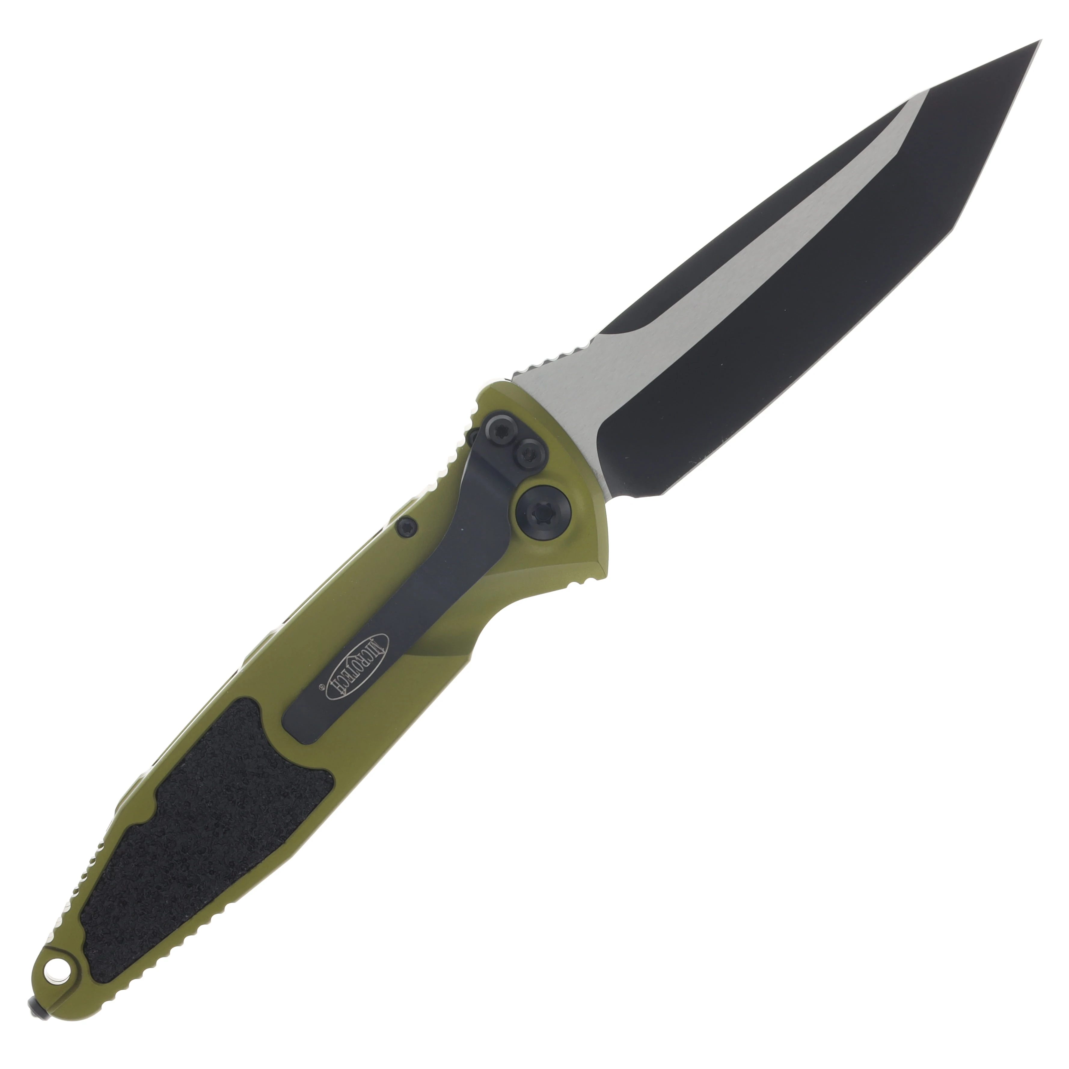 Microtech SOCOM Elite Automatic Knife DLC Tanto/OD Green Aluminum AUMT161A1OD View 2