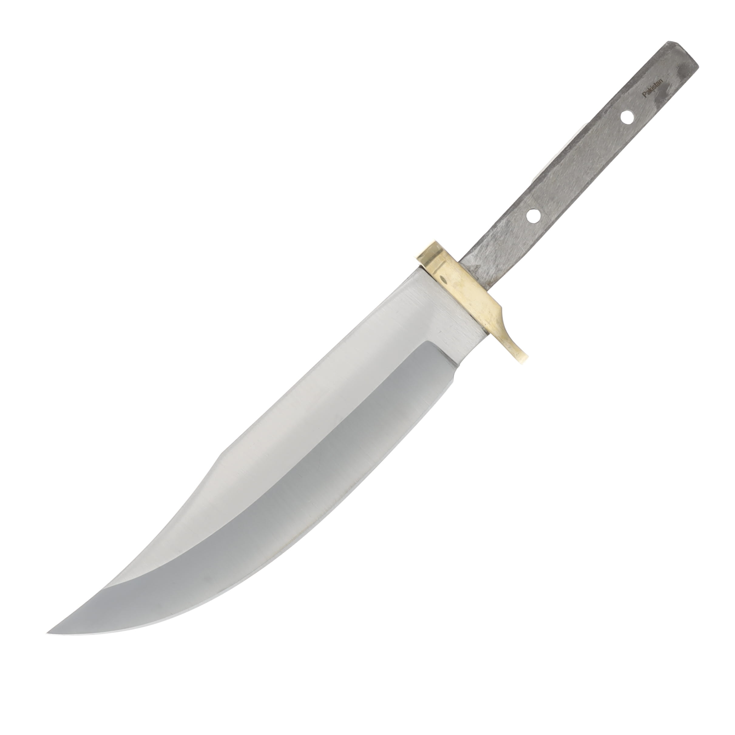 6.75in Clip Point Skinner Knife Blade Blank with Brass Guard BL100 View 1