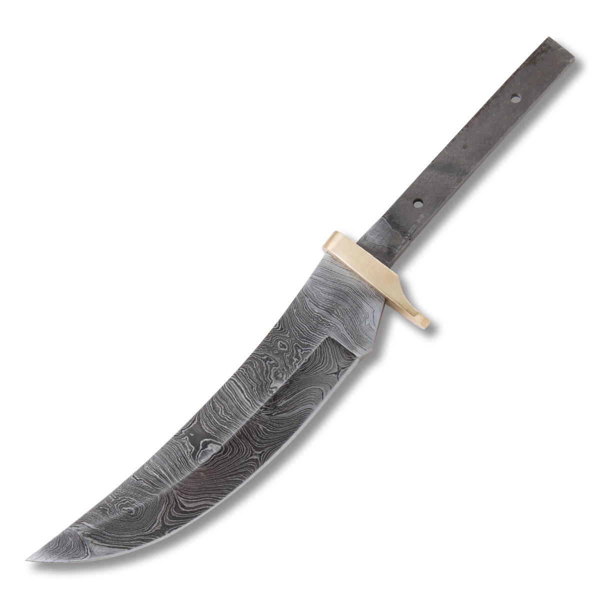 6.5in Upswept Skinner Damascus Blade Blank Hidden Tang BL109 View 1