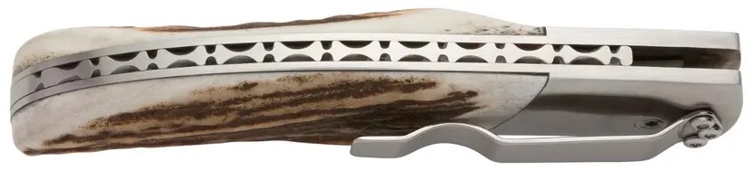Browning Illusion Folding Knife Damascus/Stag BN3220370B View 2