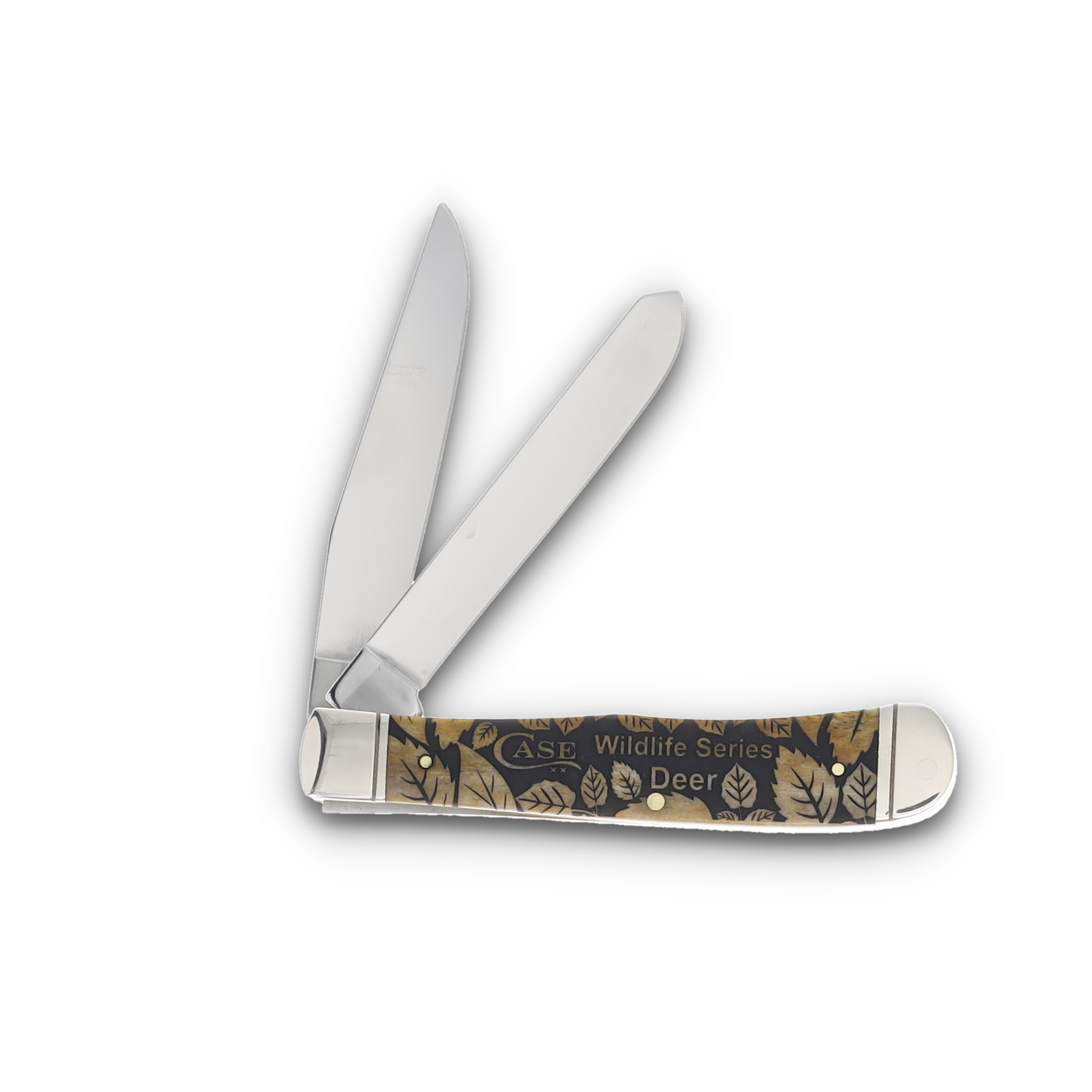 Case XX Wildlife Series Antique Bone Trapper Folding Knife Deer CA58182DEER View 2