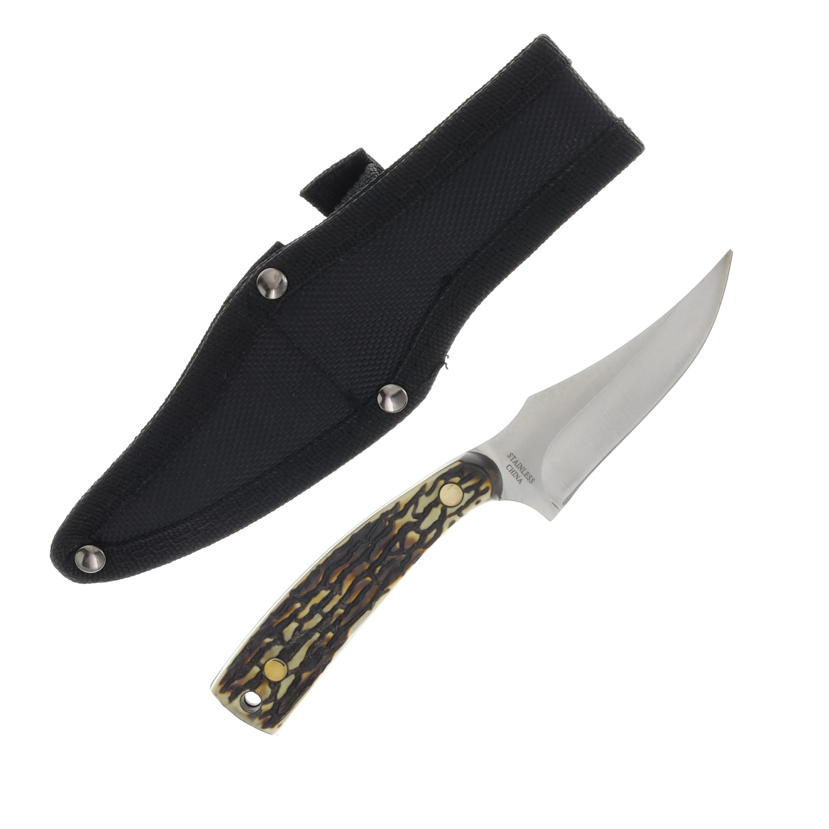 Rite Edge Knife Faux Stag Fixed Blade Skinner 3in Trailing Point Blade 211234SG View 2