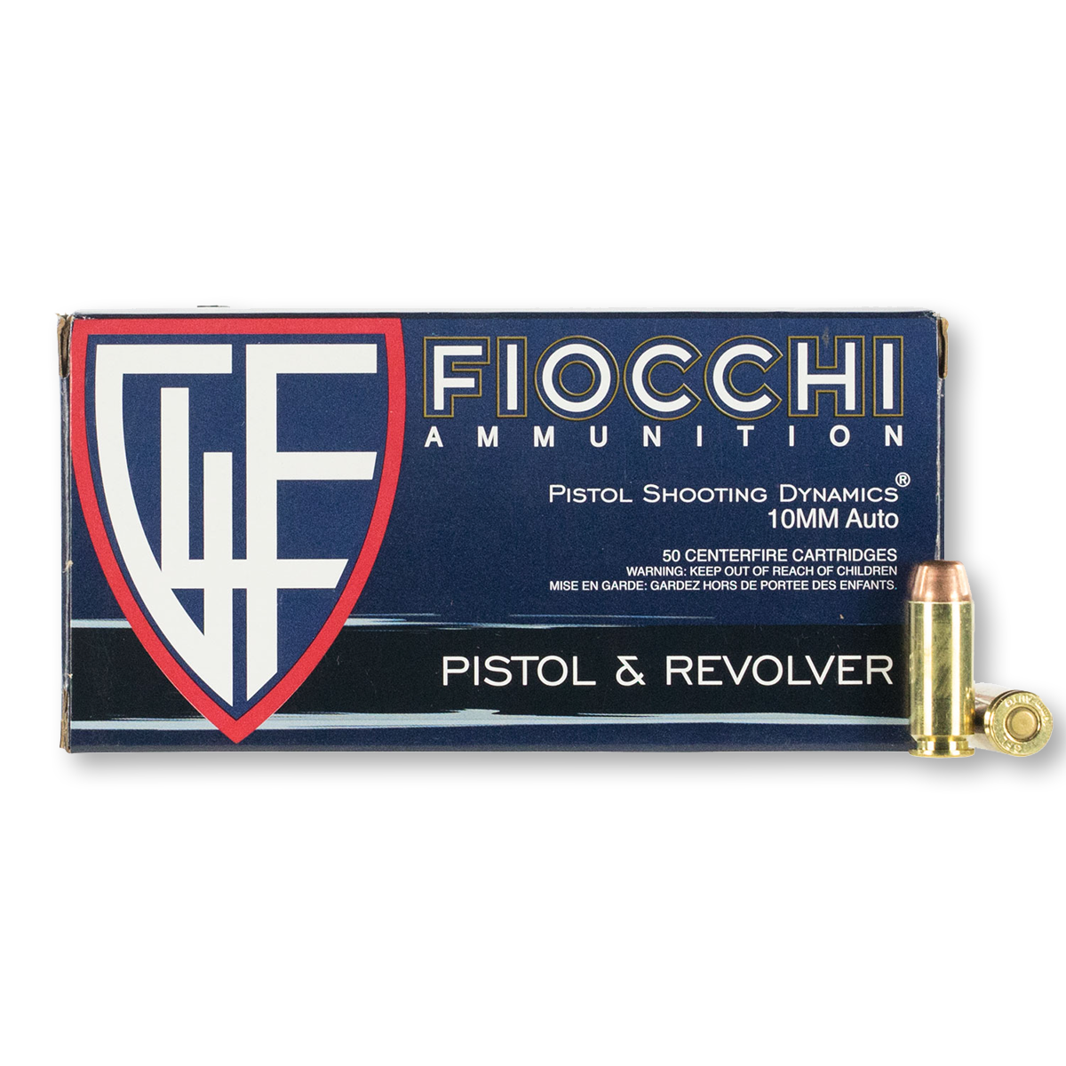 Fiocchi Range Dynamics 10mm Auto Ammunition 180 Grain Brass Centerfire 50 Rounds FMJTC FIO10AP View 1