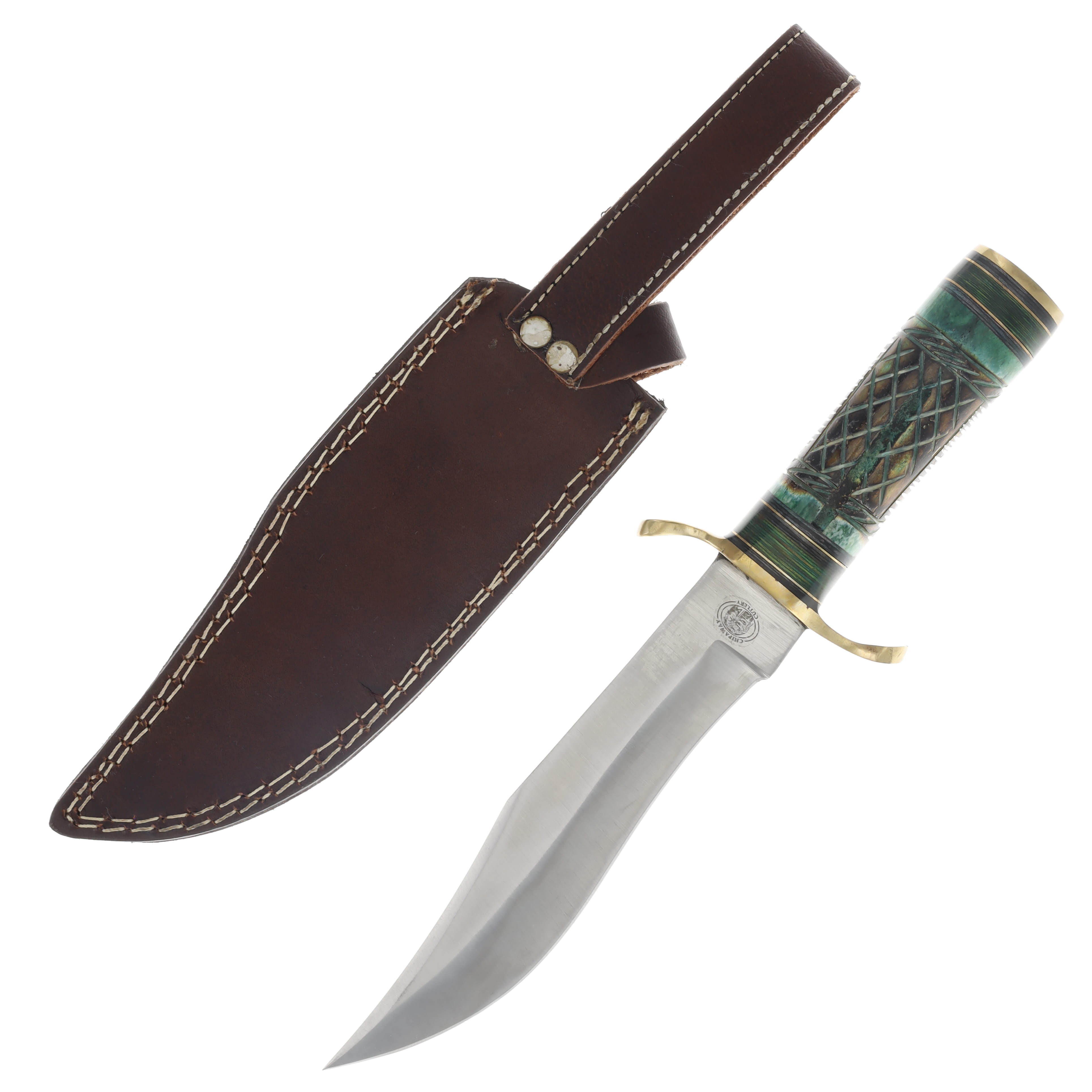 Frost Chipaway Cutlery Clip Point Hunter Carved Bone FRCW4000BRB View 2