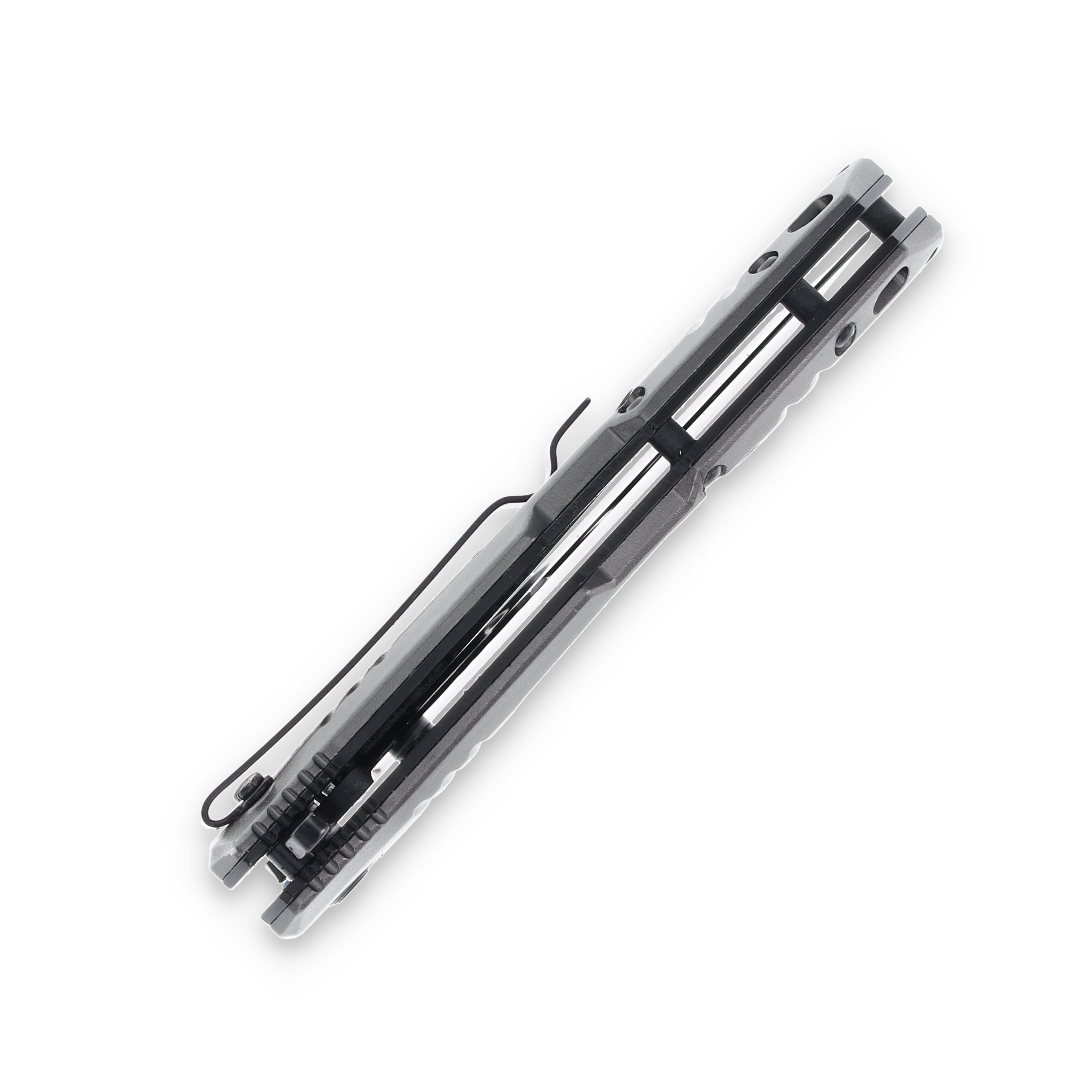 Frost Assisted Open Linerlock Folding Knife Grey Aluminum Handle PS Black SS Blade FRFC119GY View 7