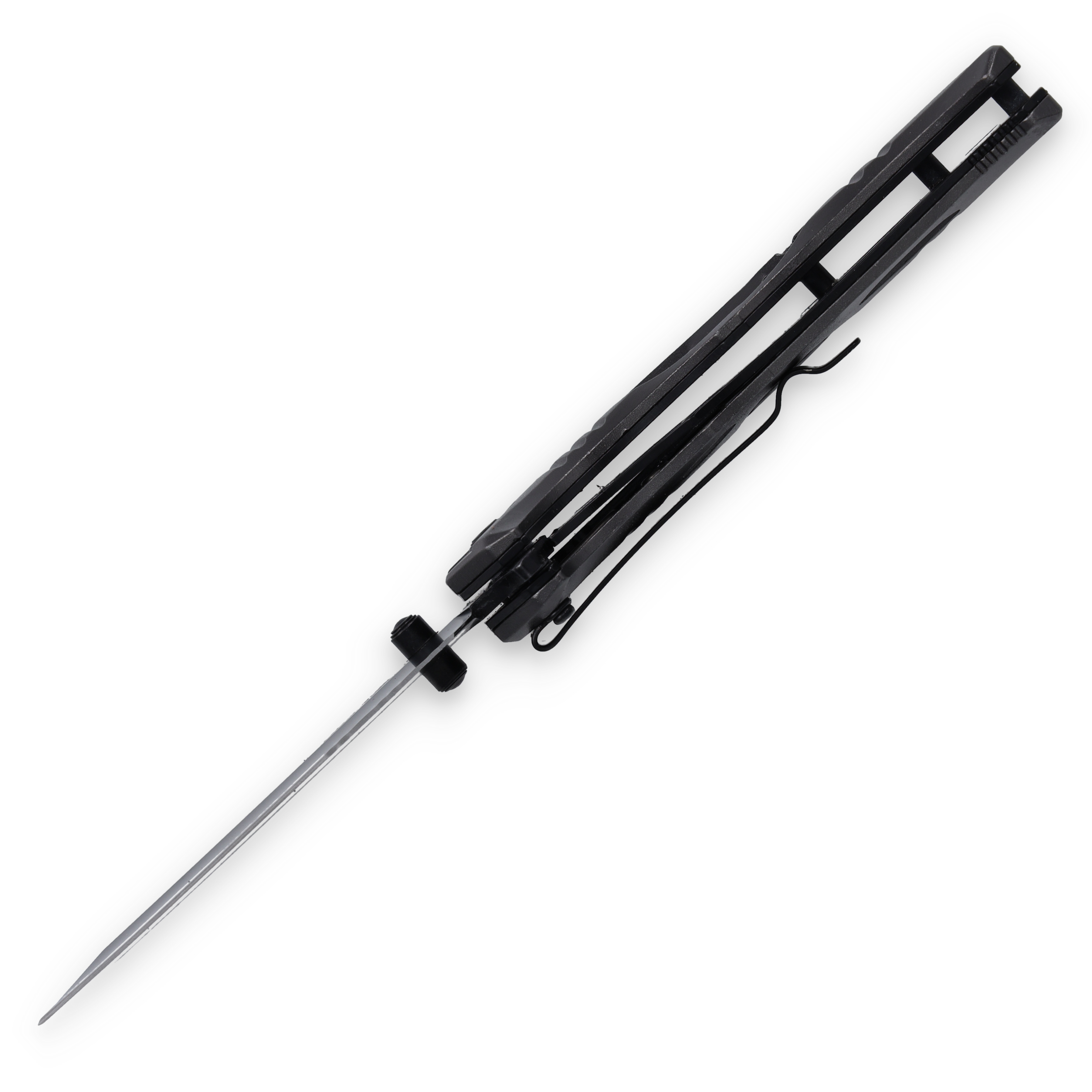 Frost Assisted Open Linerlock Folding Knife Grey Aluminum Handle PS Black SS Blade FRFC119GY View 4