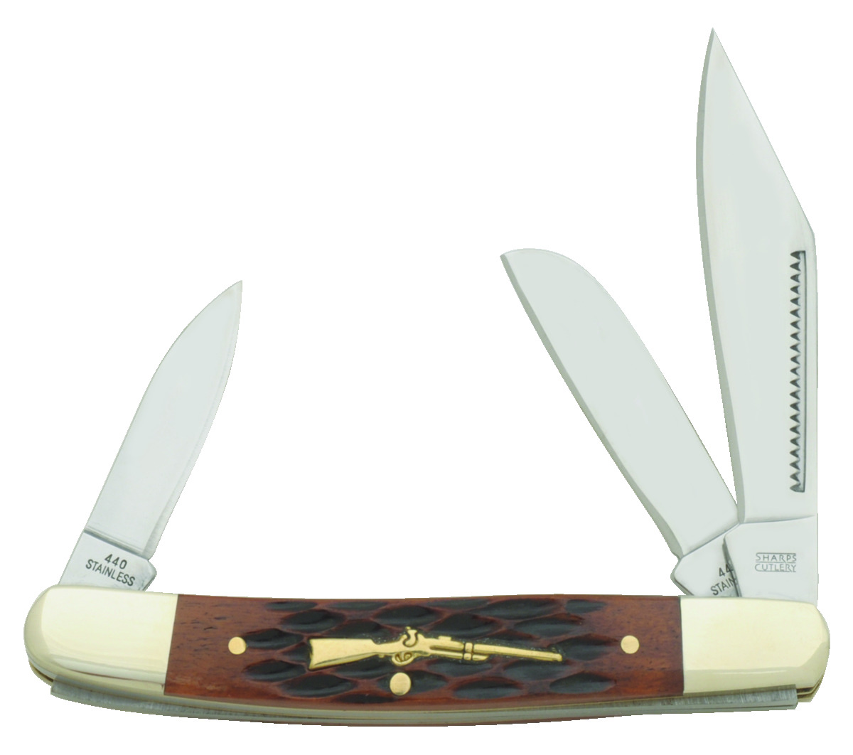 Frost Sharps Cutlery Brown Jigged Bone Wrangler FRSHP112BRJB View 1