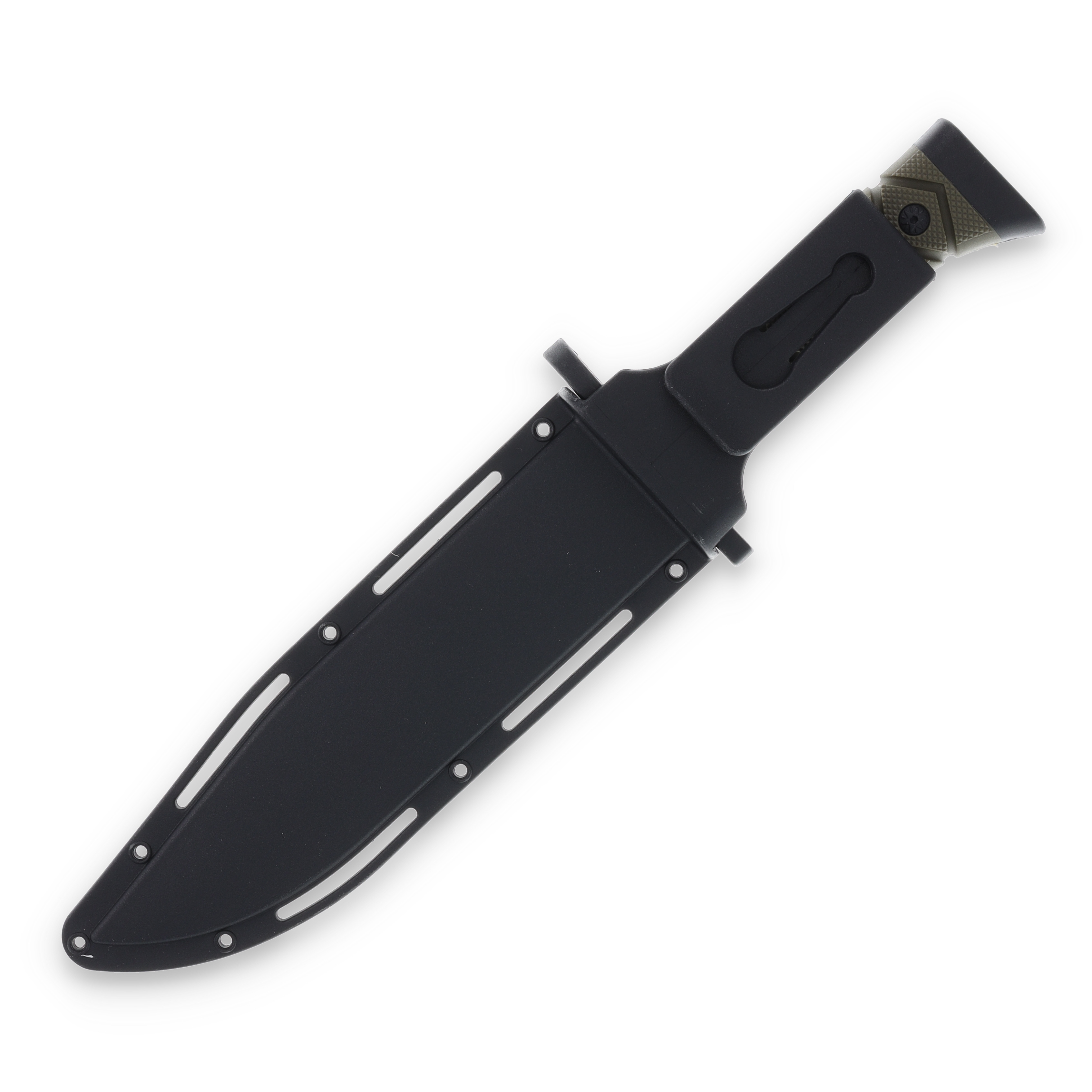 Frost Tac Xtreme Sawback Bowie OD Green Rubber Handle Black 3Cr13 Blade W/Sheath FRTX44B View 2