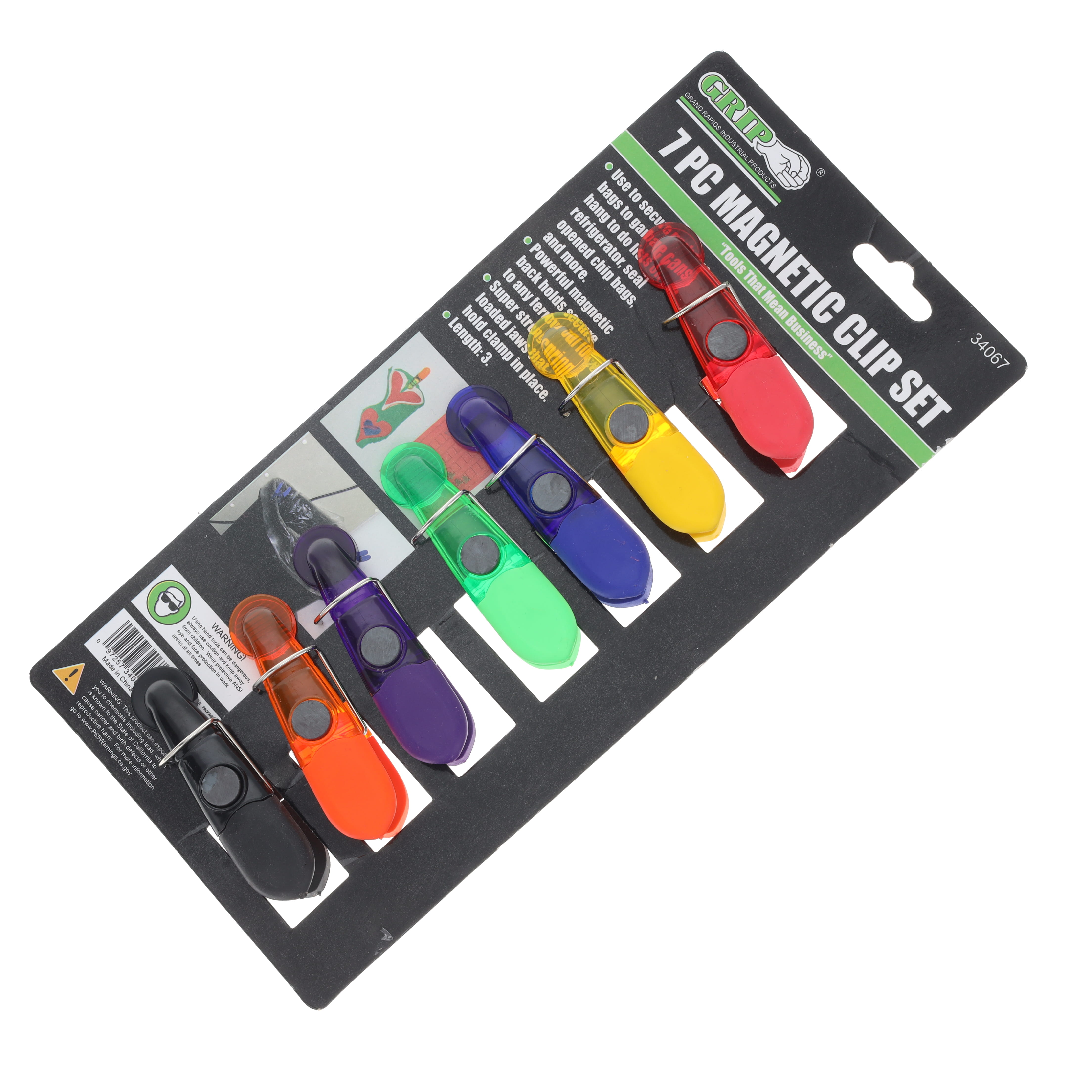 GRIP 7-Pc. Magnetic Clip Set - Strong Clamps for Bags and Notes GRIP34067 View 3
