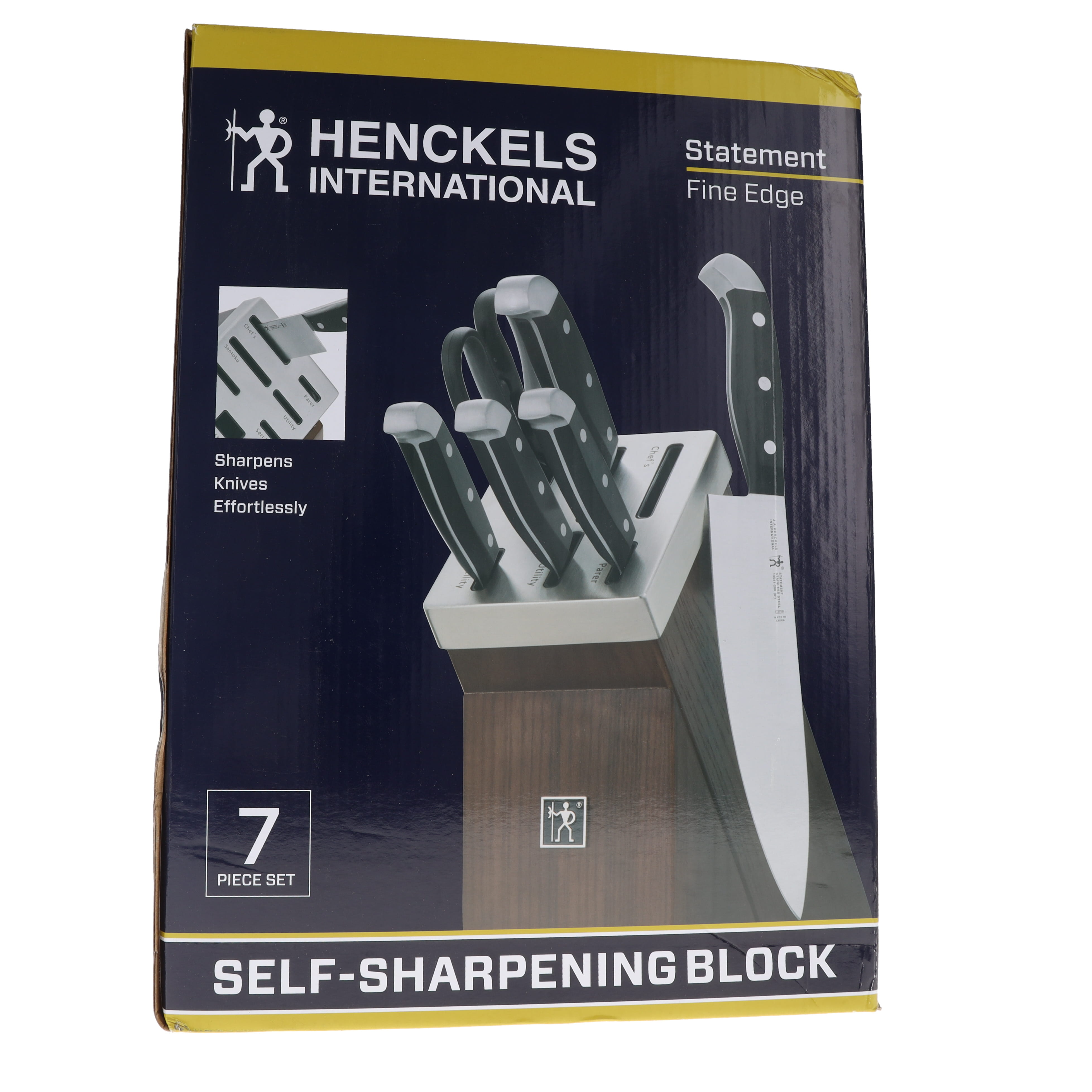 J.A. Henckels 7-Piece Self Sharpening Knife Block Set Black Matte Handle 1013675 View 8