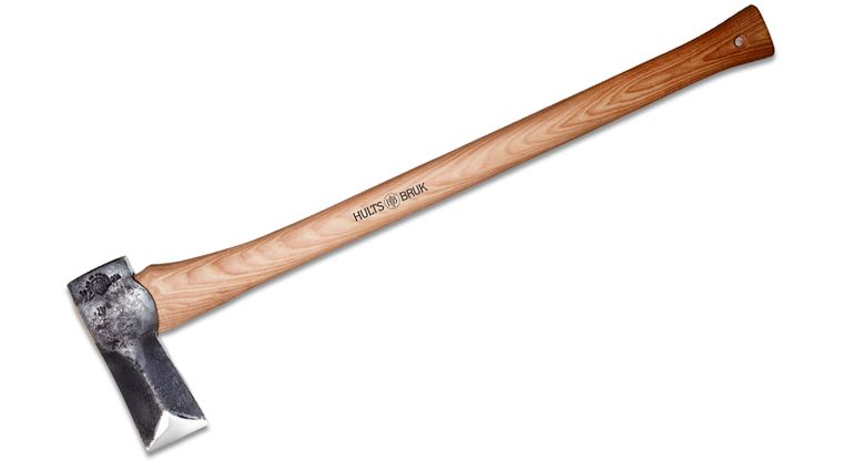 Hults Bruk Sarek Splitting Axe Hickory Wood Handle Leather Sheath H840740 View 1