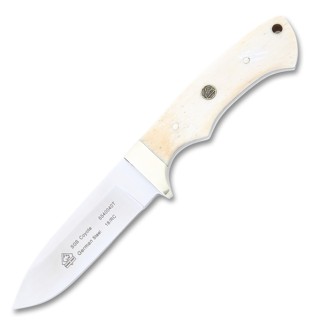 Puma SGB Coyote White Smooth Bone 3.8in Plain Satin Drop Point View 2