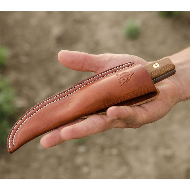 TOPS Tanimboca Puukko Fixed Blade Knife Tan 3.63in Plain Tumbled Puuko TPTPUK01 View 5