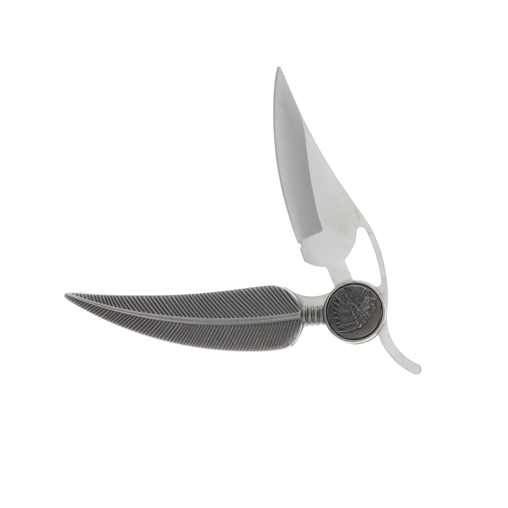 Native American Feather Linerlock Folding Knife 210327B View 3