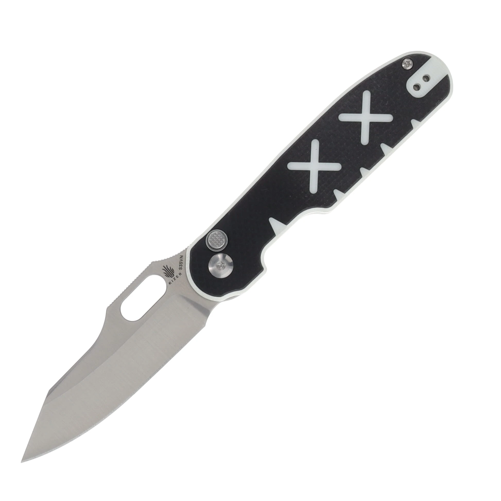 Kizer Cormorant S35VN Black White G10 KI4562 View 1