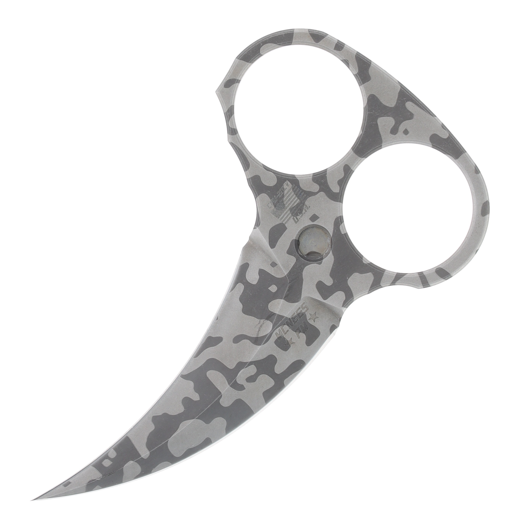 McNees PM Retainer Fixed Blade Knife (Custom Engraved | Woodland Camo) MCRTRWE View 2