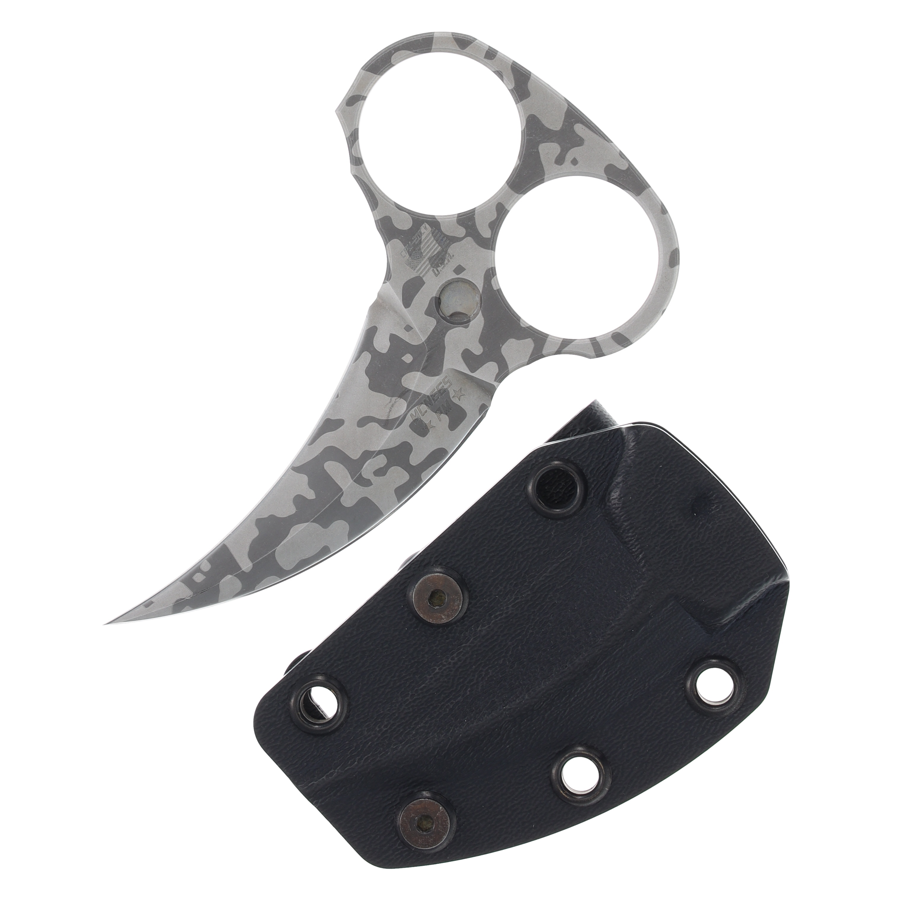 McNees PM Retainer Fixed Blade Knife (Custom Engraved | Woodland Camo) MCRTRWE View 1