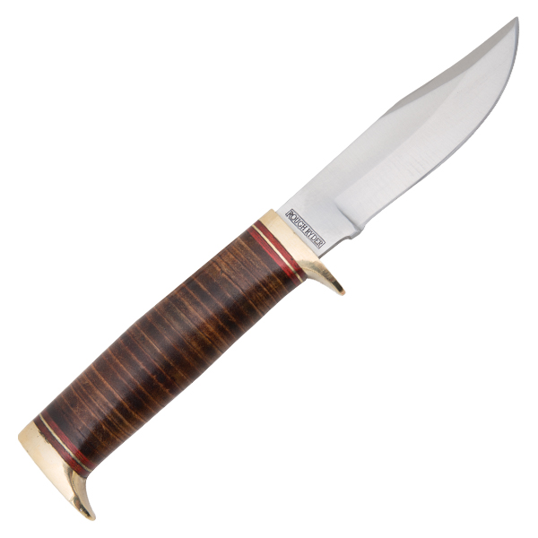 Rough Ryder Small Stacked Leather Hunter Fixed Blade Knife RR1636 View 1
