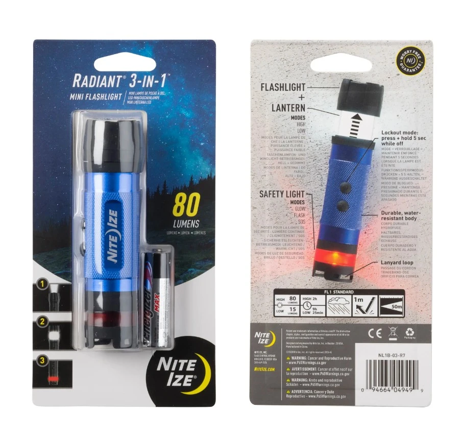 Nite Ize Radiant 3-in-1 LED Mini Flashlight Blue NI35126 View 7
