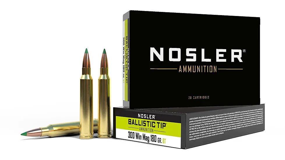Nosler Ballistic Tip .300 Win Mag 180gr Spitzer Brass Ammo 20rd Box NOS40053 View 1