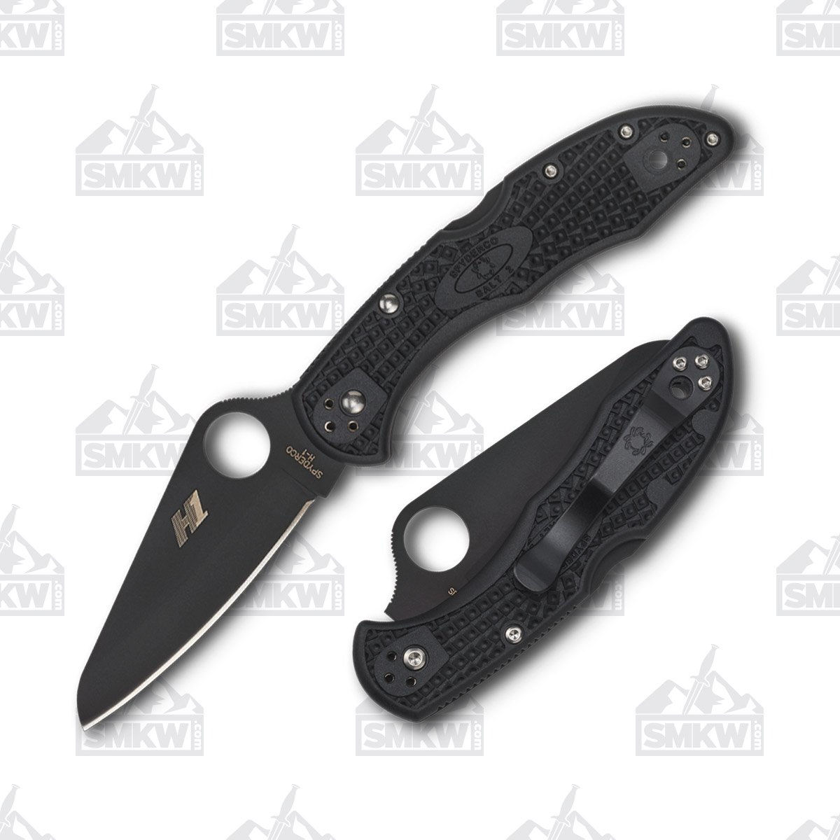 Spyderco Salt 2 Folding Knife Black FRN 3in Black Plain Sheepsfoot Blade SPC88PBBK2 View 1