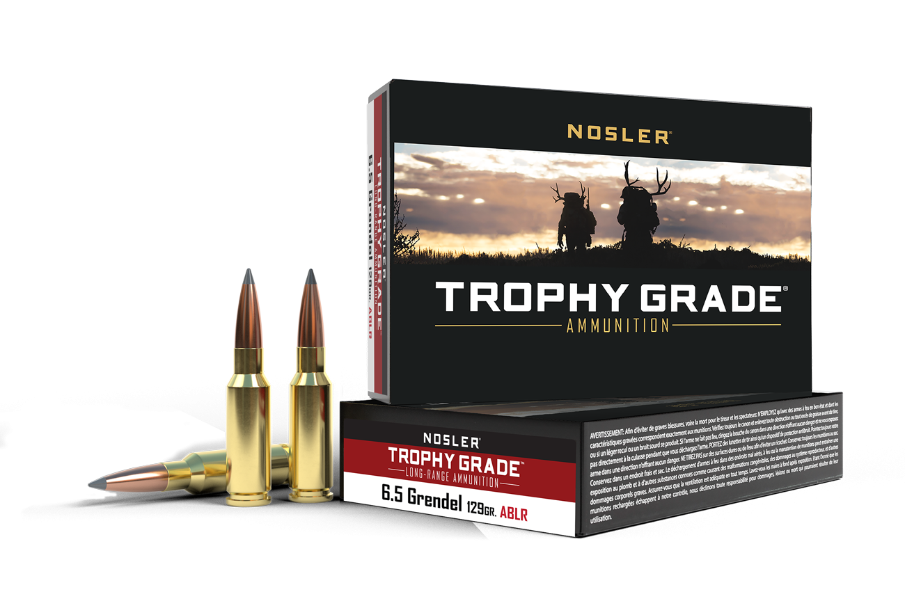 Nosler Trophy Grade 6.5mm Grendel 129gr ABLR Brass Ammo 20 Rds NOS60146 View 1