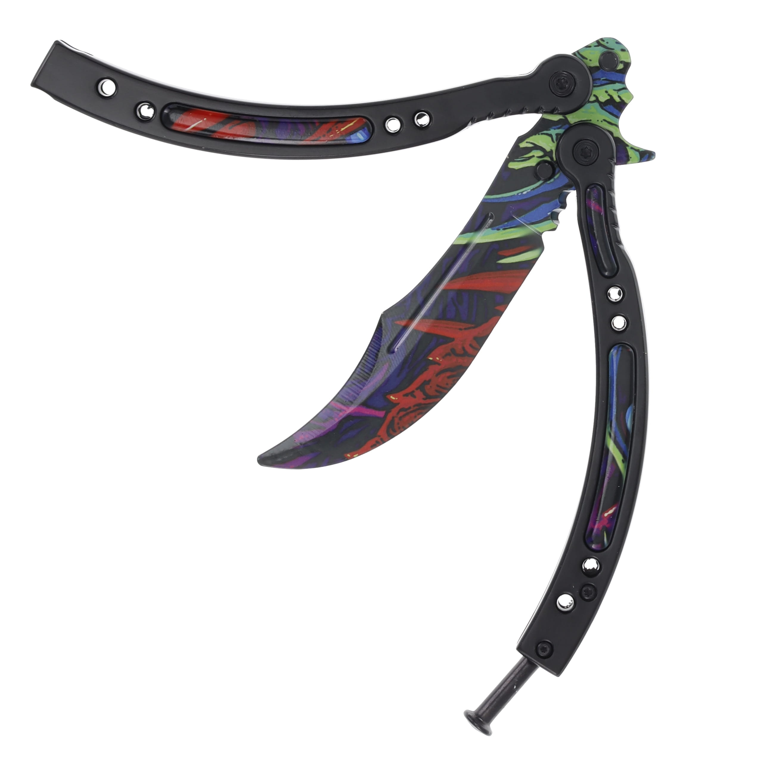 Neptune Trading Inc 9.5 Inch Blue Green Balisong Trainer NTPBF12T View 3