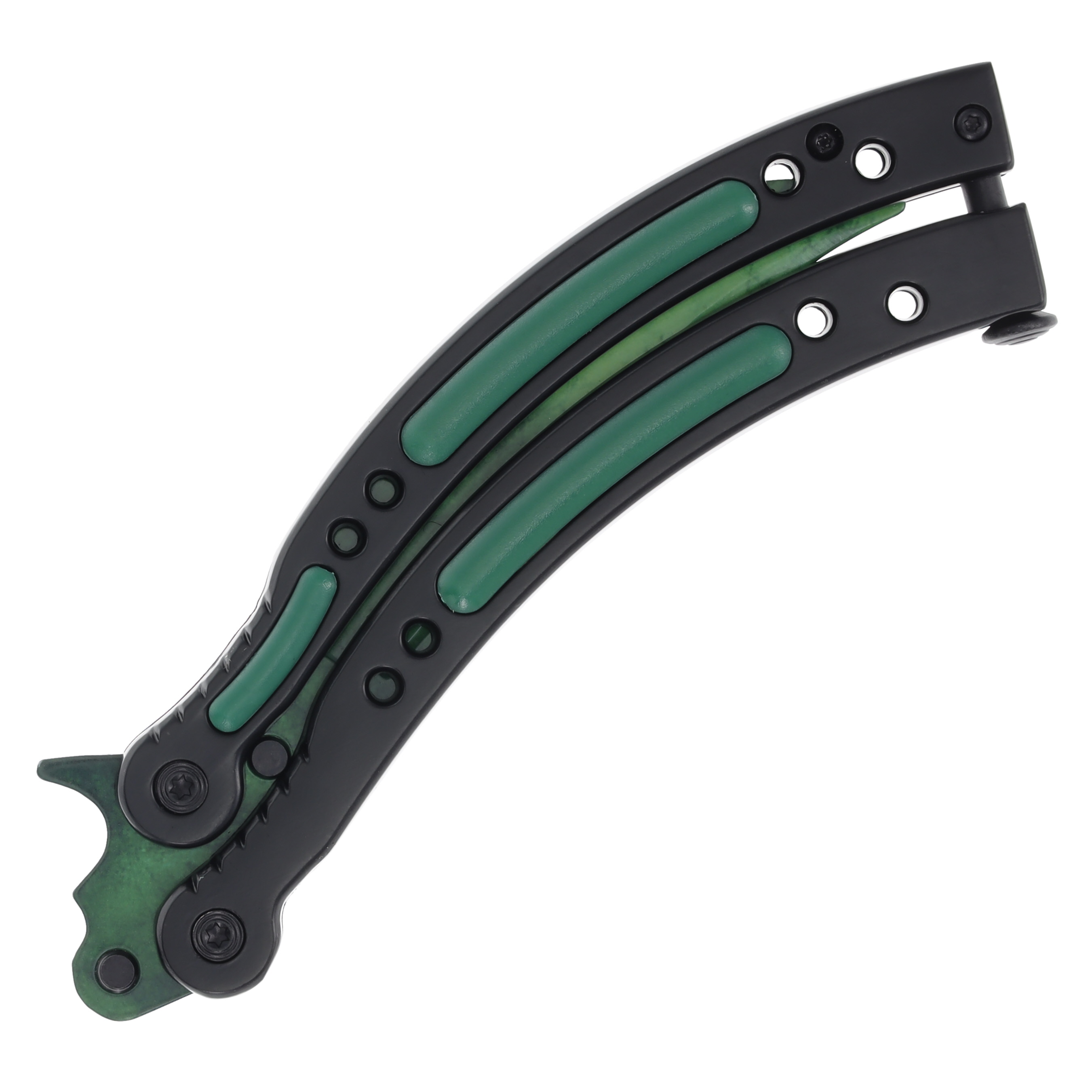 Neptune Trading Inc 9.5 Inch Green Black Balisong Trainer NTPBF15T View 5