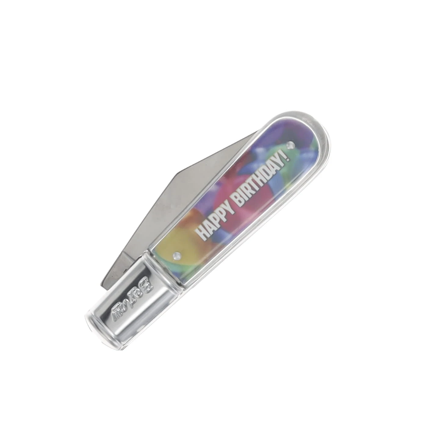 Happy Birthday Novelty Knife Barlow 3.625" with Acrylic Handle and Stainless Steel Plain Edge Blades NV285 View 4
