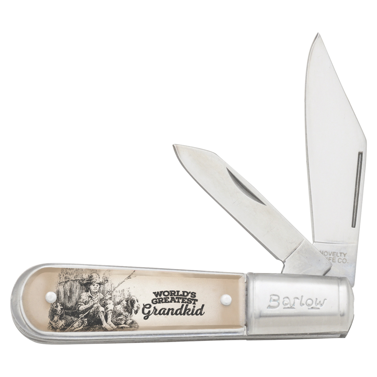 Novelty Knife Co. World's Greatest Grandkid Barlow Folding Knife NV286 View 1
