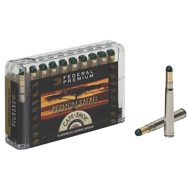 Federal Premium Safari Cape-Shok 416 Remington Magnum Rifle Ammunition 20 Rounds Nickel Plated Brass Centerfire 400 Grain WHCS P416RWH View 1
